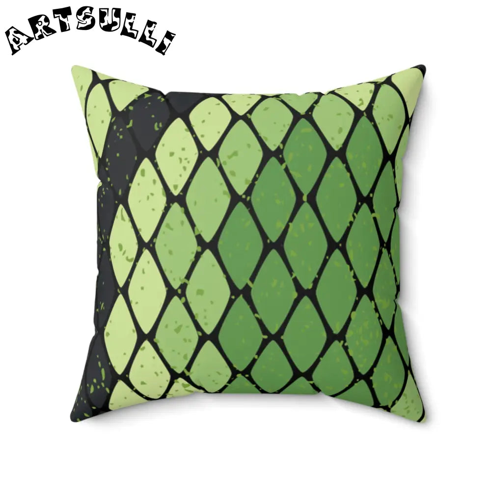 JAKKOUTTHEBXX Snake Skin Green and Black Spun Polyester Square