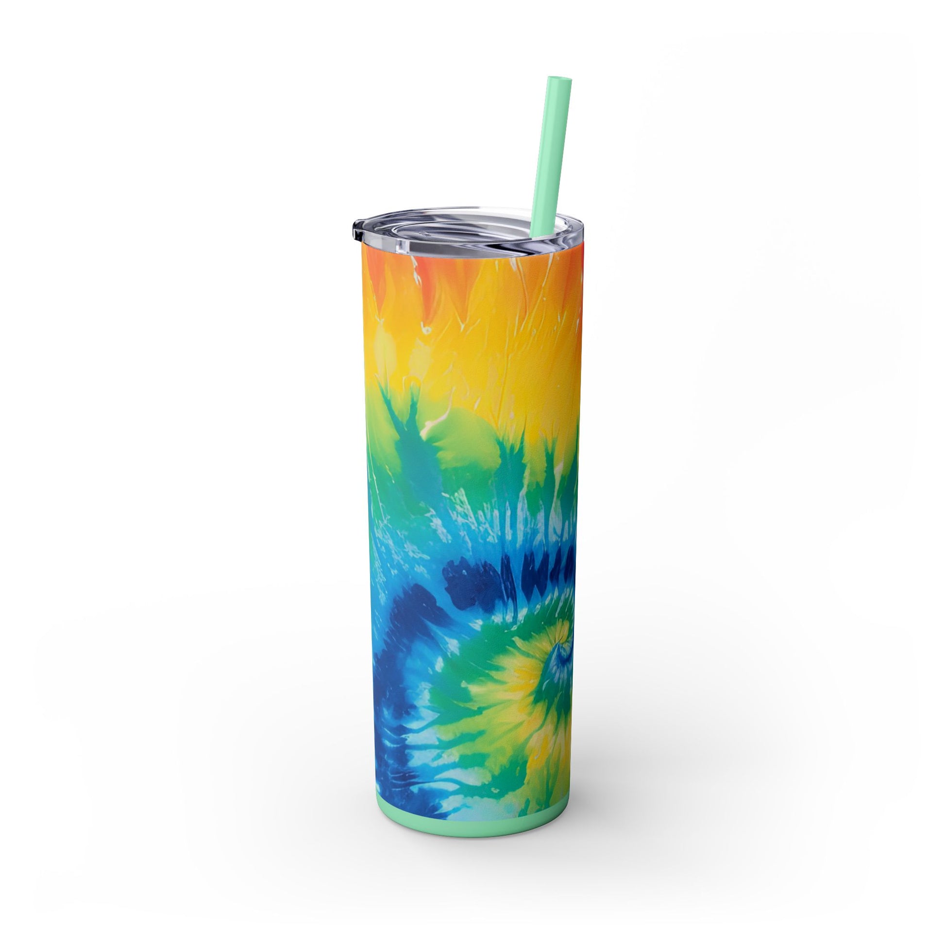 Tie Dye Skinny Tumbler with Straw, 20oz, Artsulli - Art is Long, Life is Short, Mug, , , , , , , 