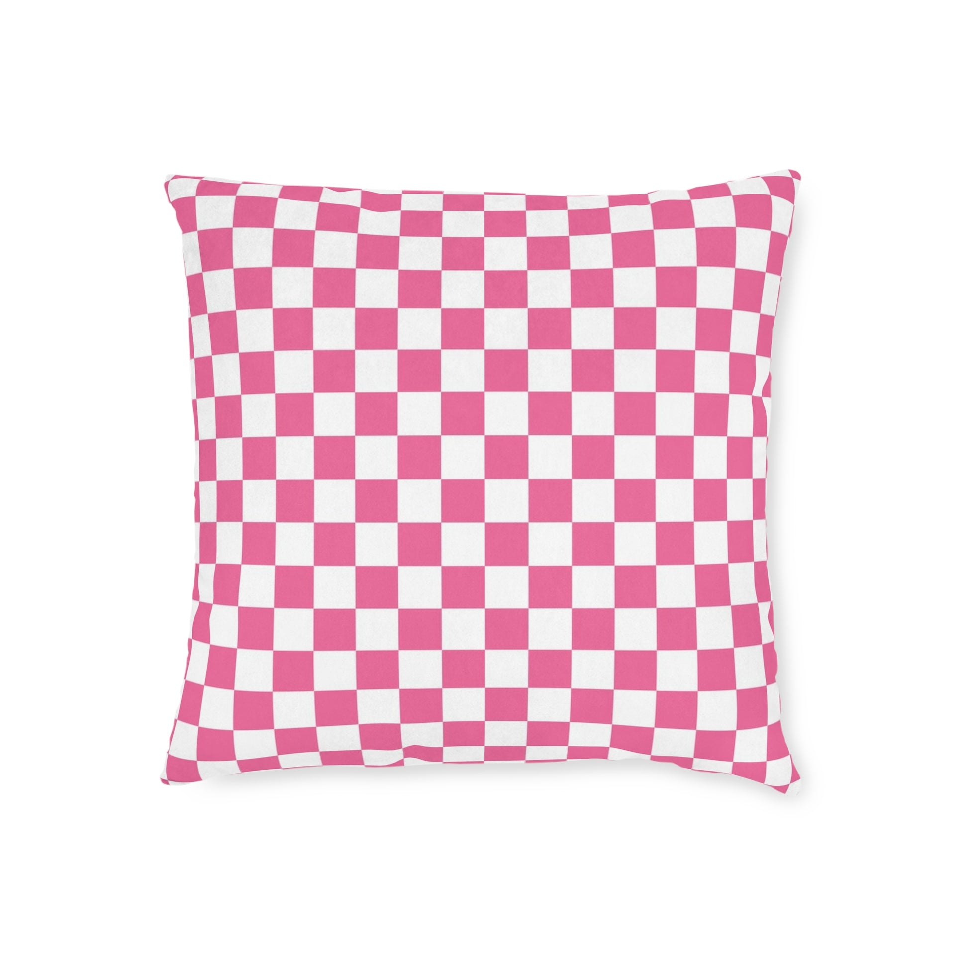 Yuyushiki Pink Check Square Pillow - Pink Back, Artsulli - Art is Long, Life is Short, Home Decor, Size, 18" × 18", , , , , 86854148965091464820