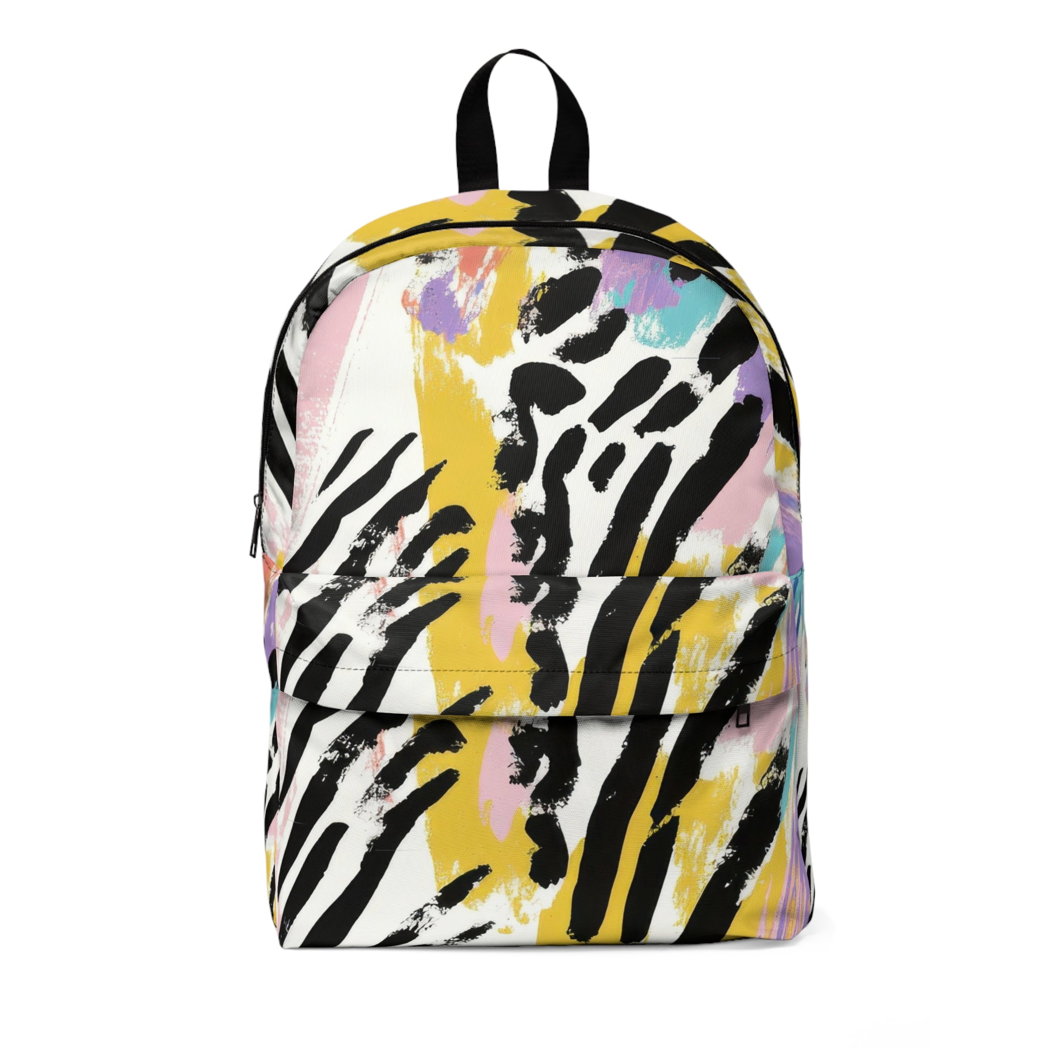 Wild Zebra Stripes x Paint Brush Strokes Multi-Color Unisex Classic Backpack, Artsulli - Art is Long, Life is Short, Bags, Size, One size, , , , , 15949383058765
