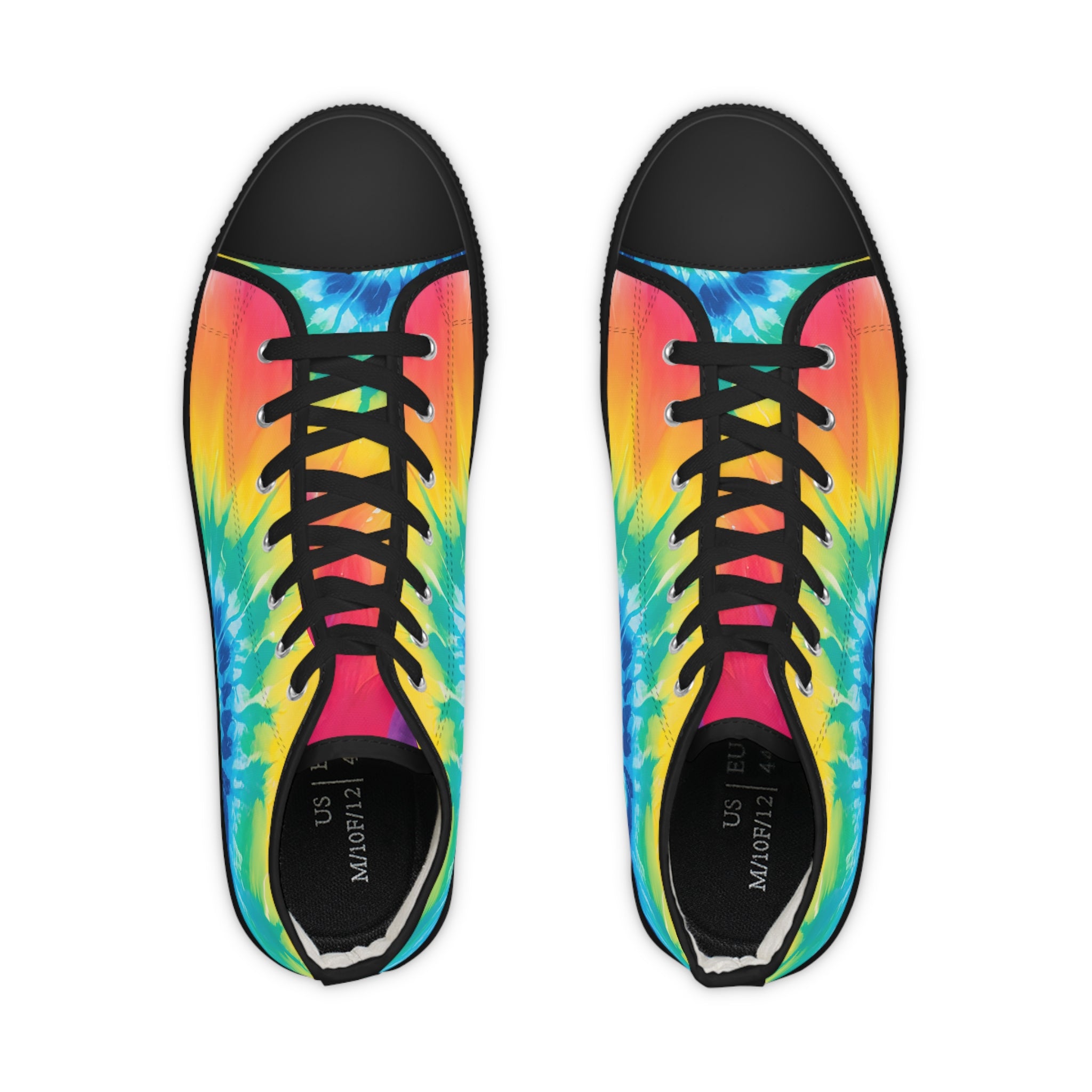 Tie Dye Men's High Top Sneakers, Artsulli - Art is Long, Life is Short, Shoes, , , , , , , 