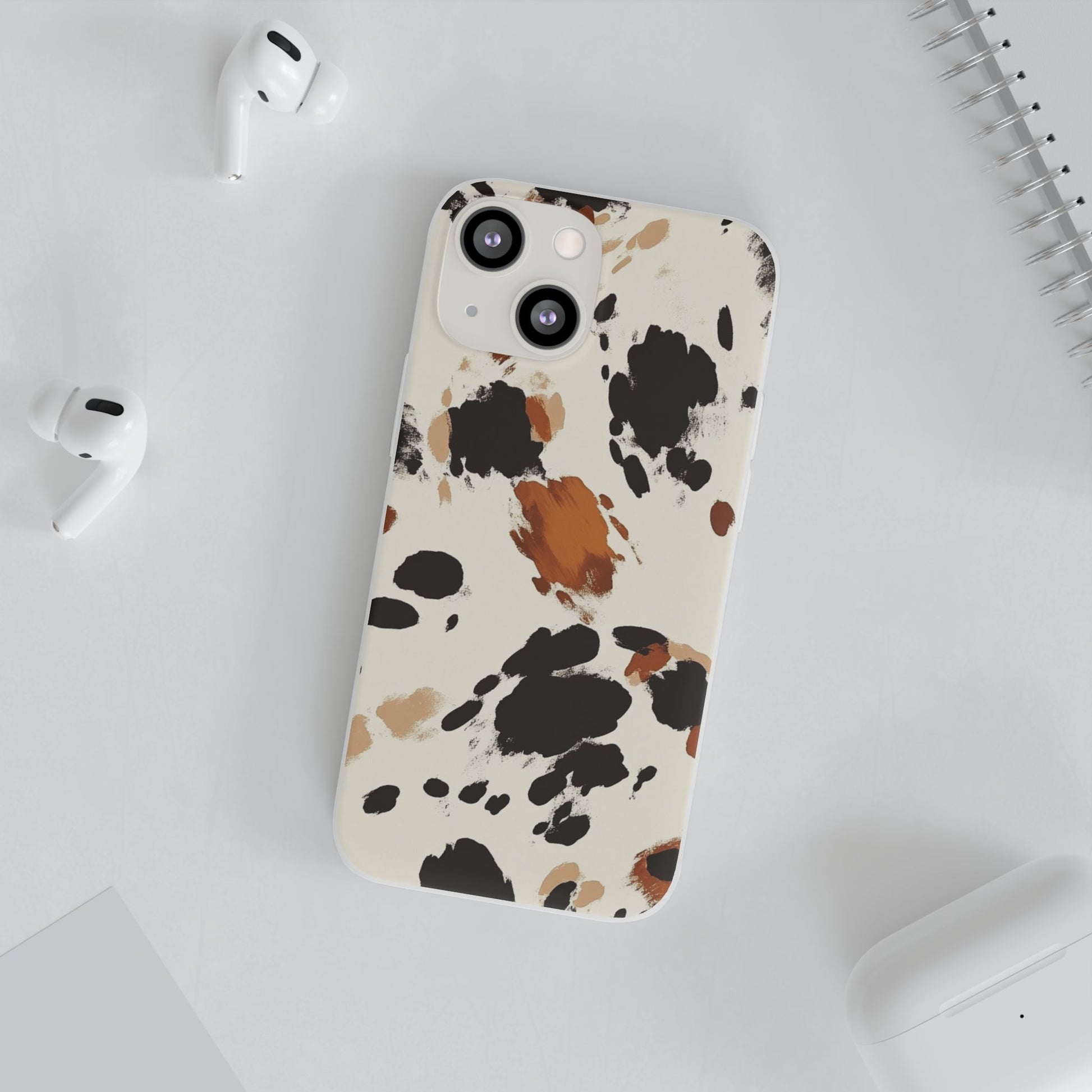 Brown Cow Print Phone Case, Artsulli - Art is Long, Life is Short, Phone Case, , , , , , , 