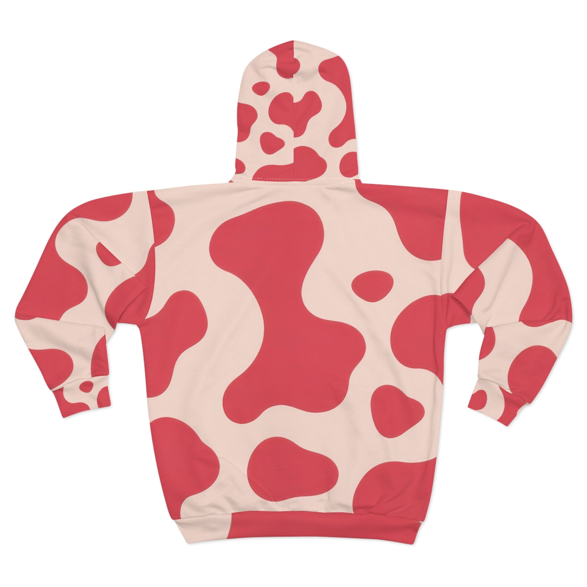 Red Jungle Cow Unisex Zip Hoodie (AOP), Artsulli - Art is Long, Life is Short, All Over Prints, , , , , , , 