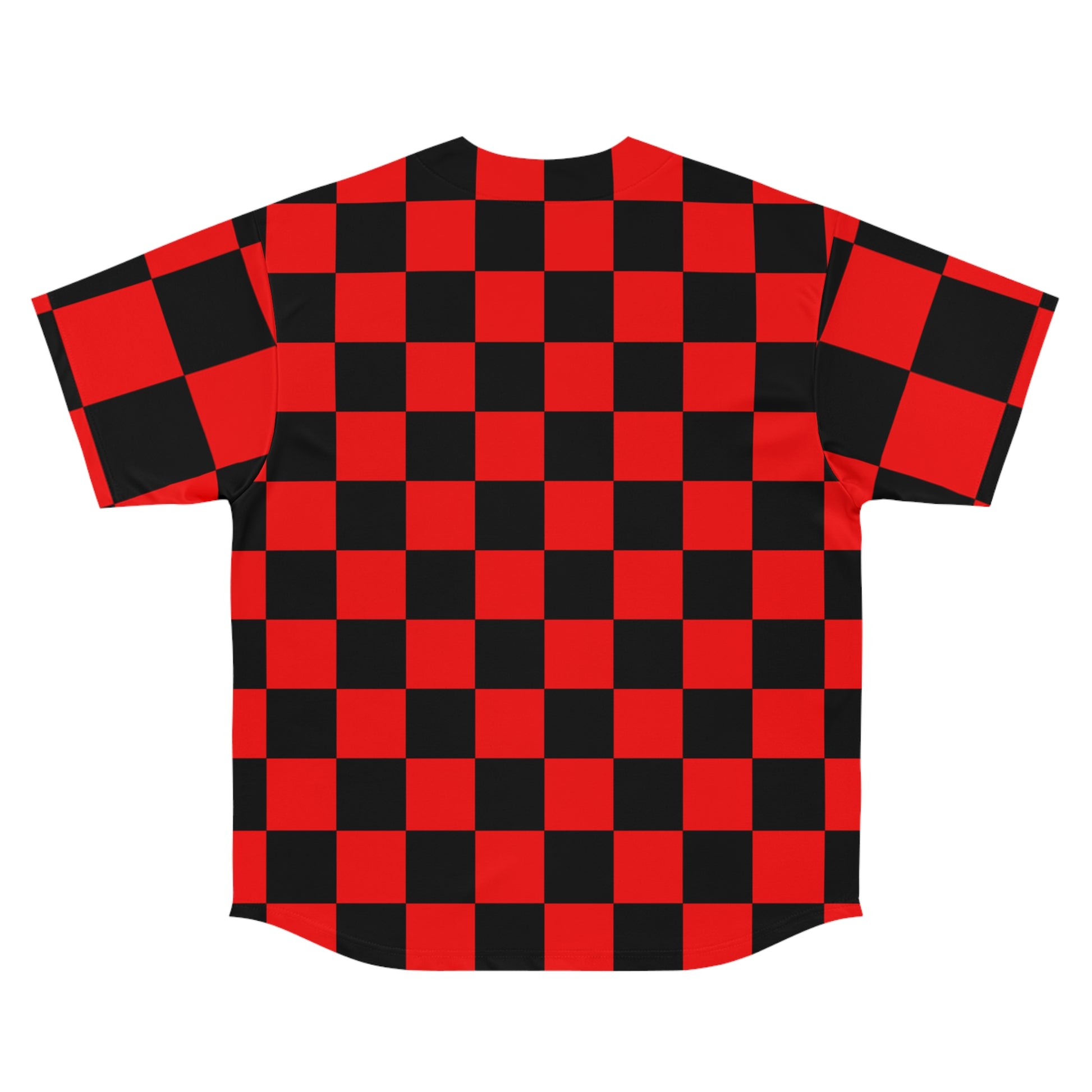 Checkerboard Red and Black Men's Baseball Jersey (AOP), Artsulli - Art is Long, Life is Short, All Over Prints, , , , , , , 