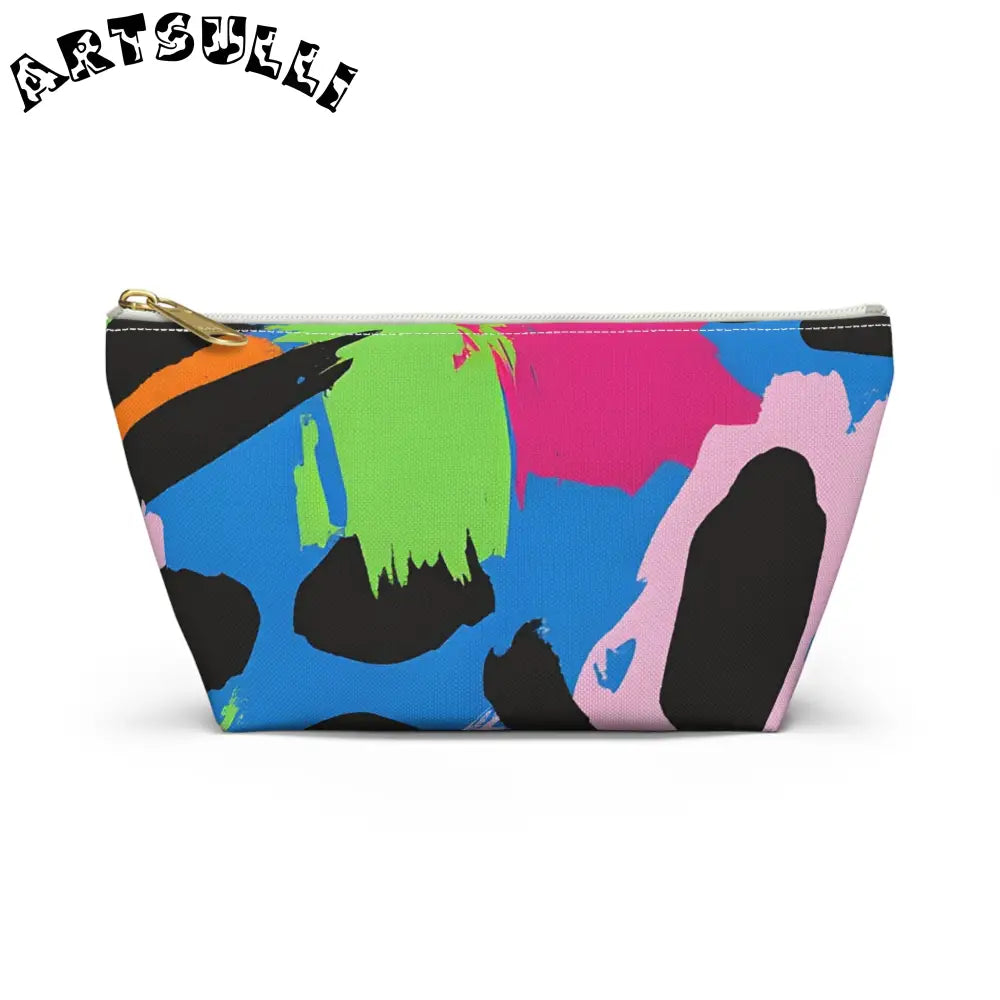 90s Neon Accessory Pouch w T-bottom, Artsulli - Art is Long, Life is Short, Bags, Size, Small, Color, White zipper, , , 19196446056801583582