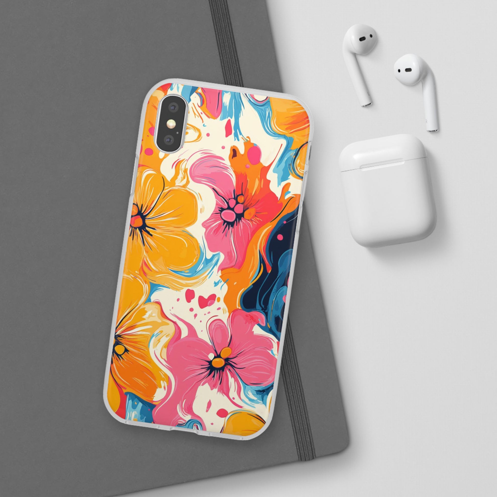 Vibrant Abstract Floral Flexi Case, Artsulli - Art is Long, Life is Short, Phone Case, , , , , , , 