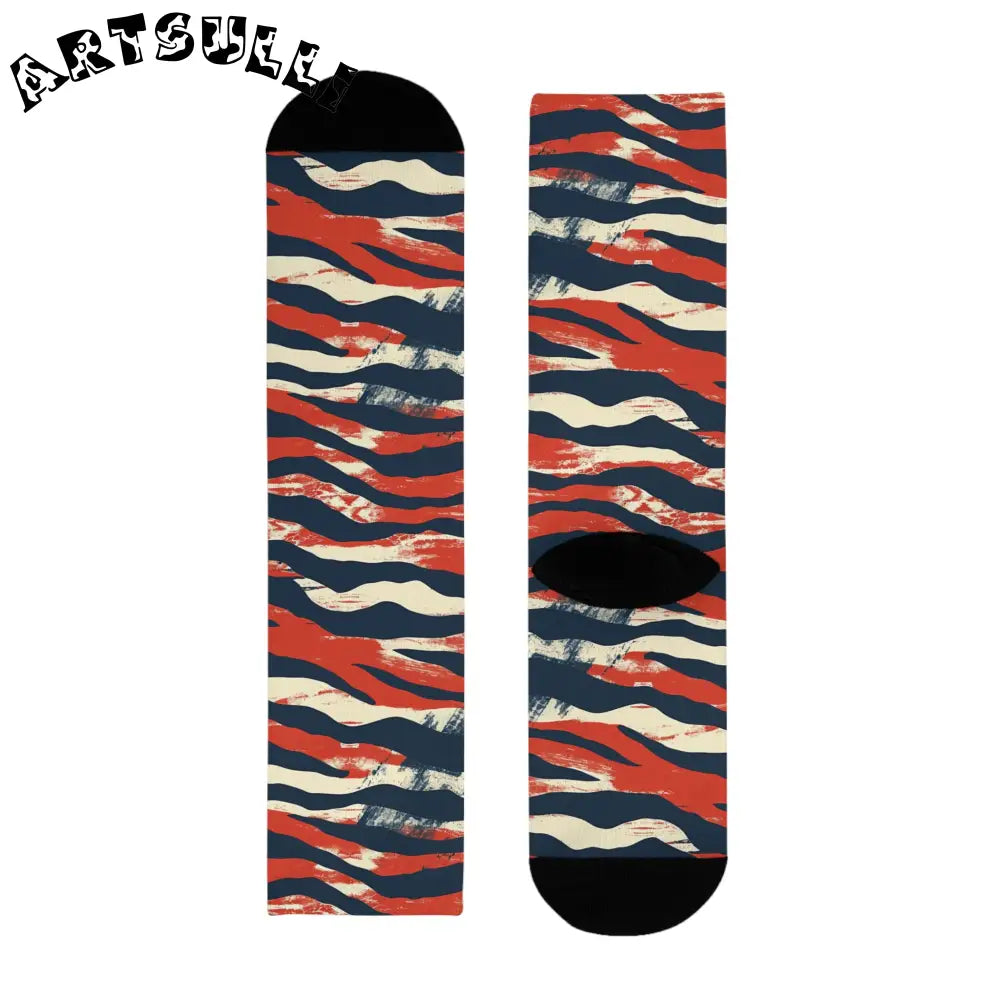 JAKKOUTTHEBXX Capricious Tiger Wave Sublimation Crew Socks (EU)