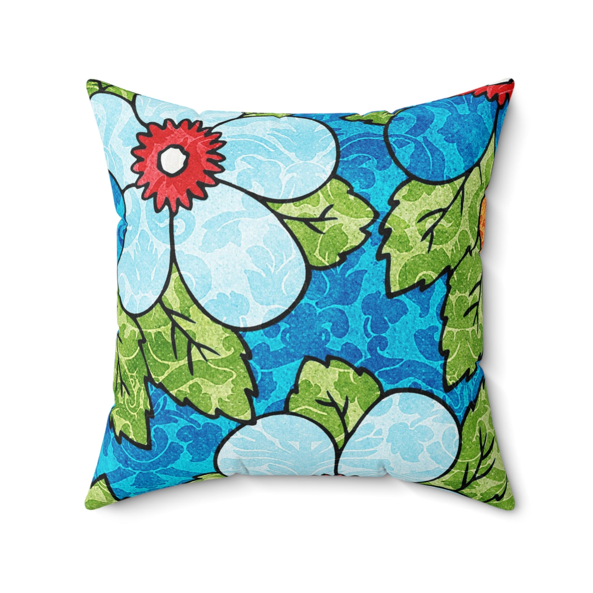 Blue Orange Groovy Spun Polyester Square Pillow, Artsulli - Art is Long, Life is Short, Home Decor, , , , , , , 