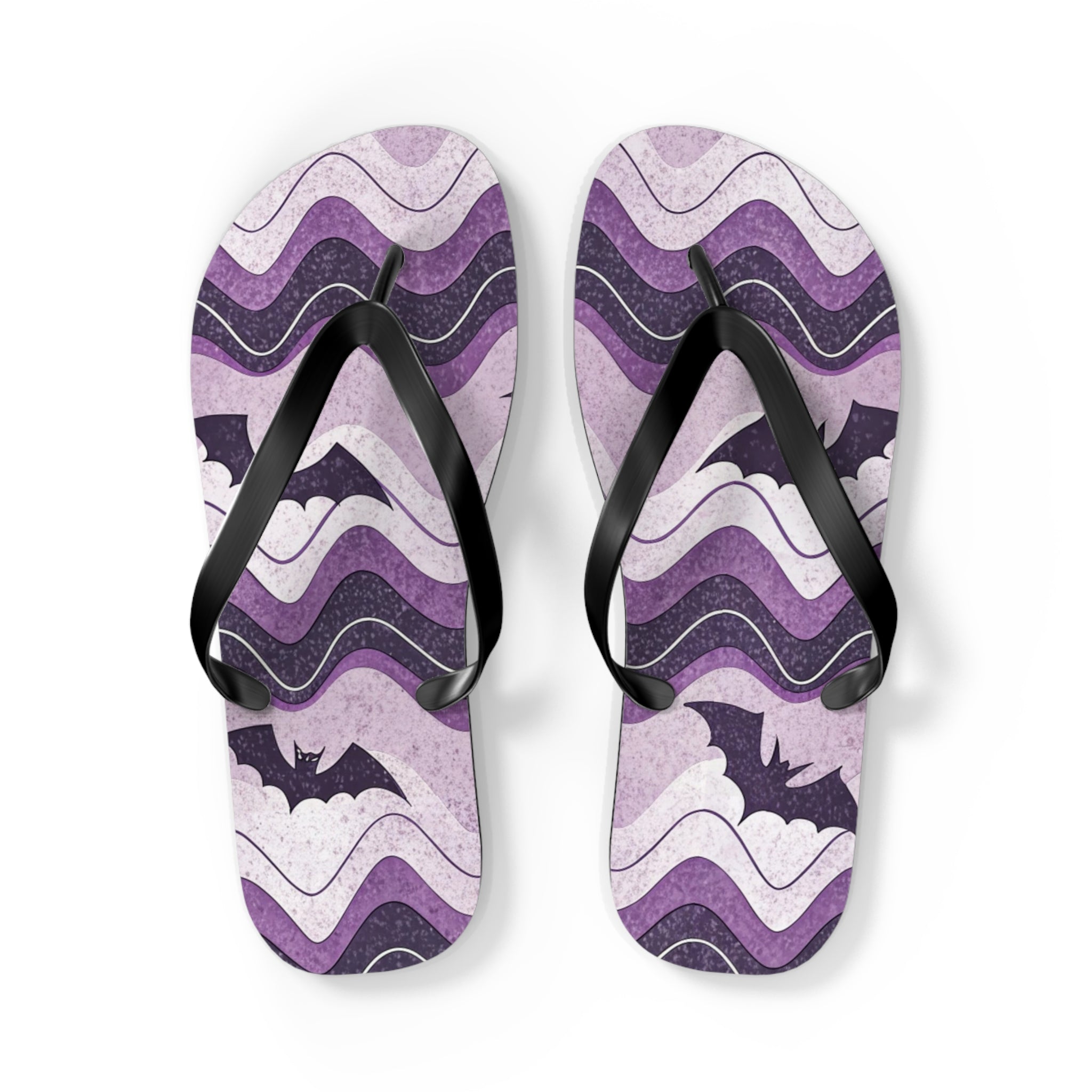 Bat Wave Flip Flops, Artsulli - Art is Long, Life is Short, Shoes, Size, L, Color, Black sole, , , 28482462805988