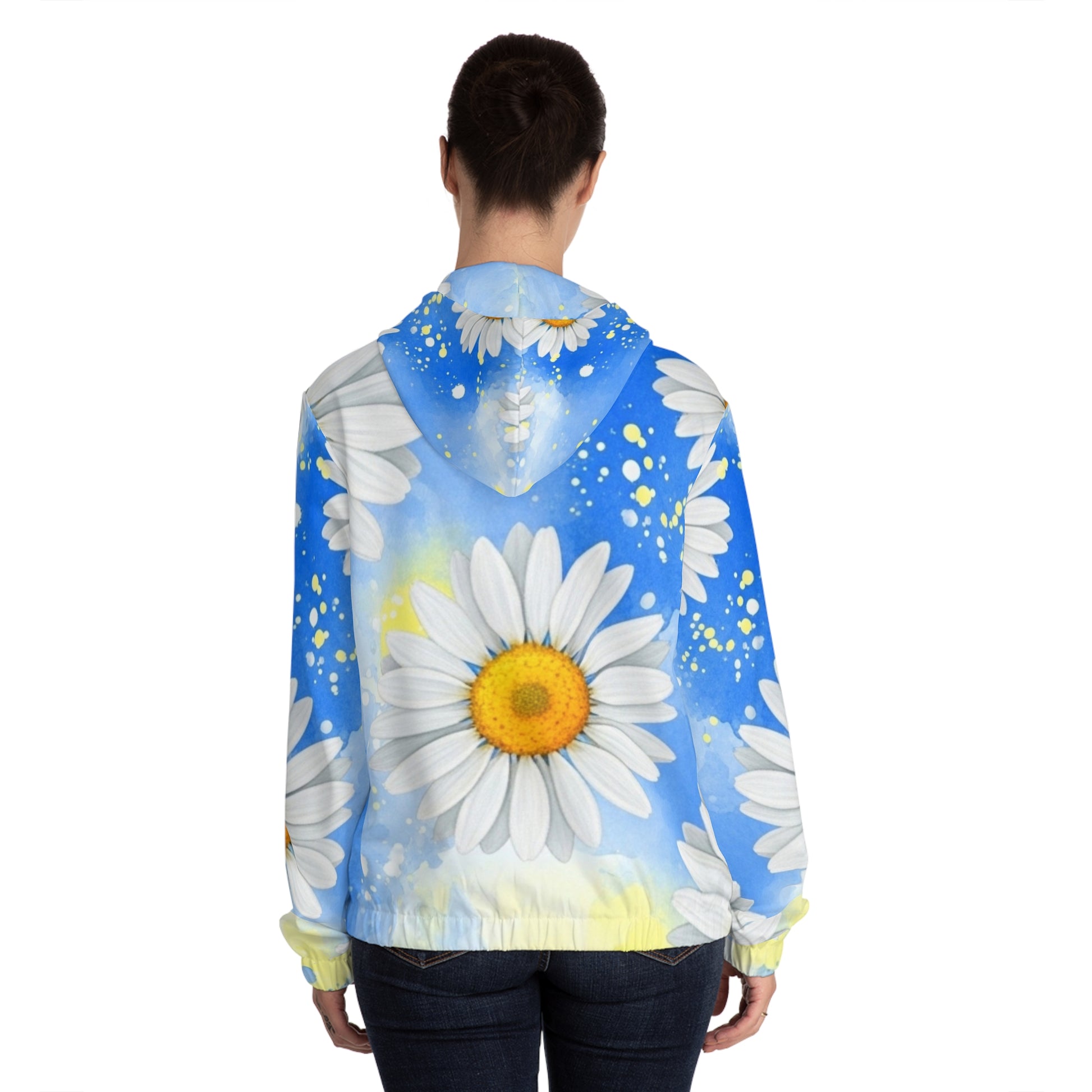 Daisies Women’s Full-Zip Hoodie (AOP), Artsulli - Art is Long, Life is Short, All Over Prints, , , , , , , 