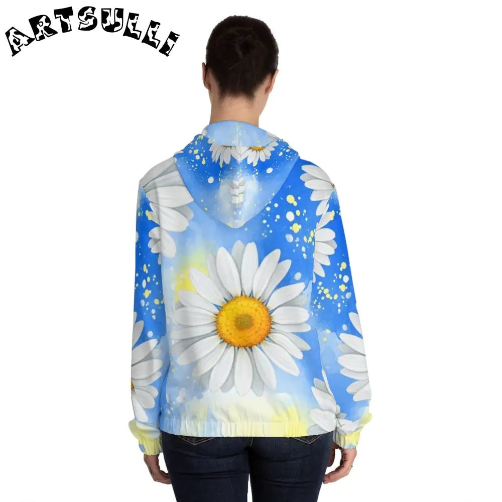 JAKKOUTTHEBXX Daisies Women’s Full-Zip Hoodie (AOP) JAKKOUTTHEBXX