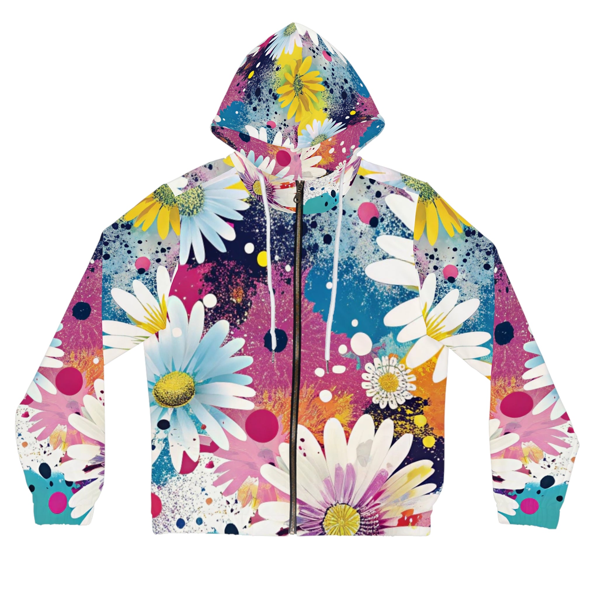 Magical Flower Explosion Multi-Color Women’s Full-Zip Hoodie (AOP), Artsulli - Art is Long, Life is Short, All Over Prints, Size, XS, Color, White, , , 17466951010127