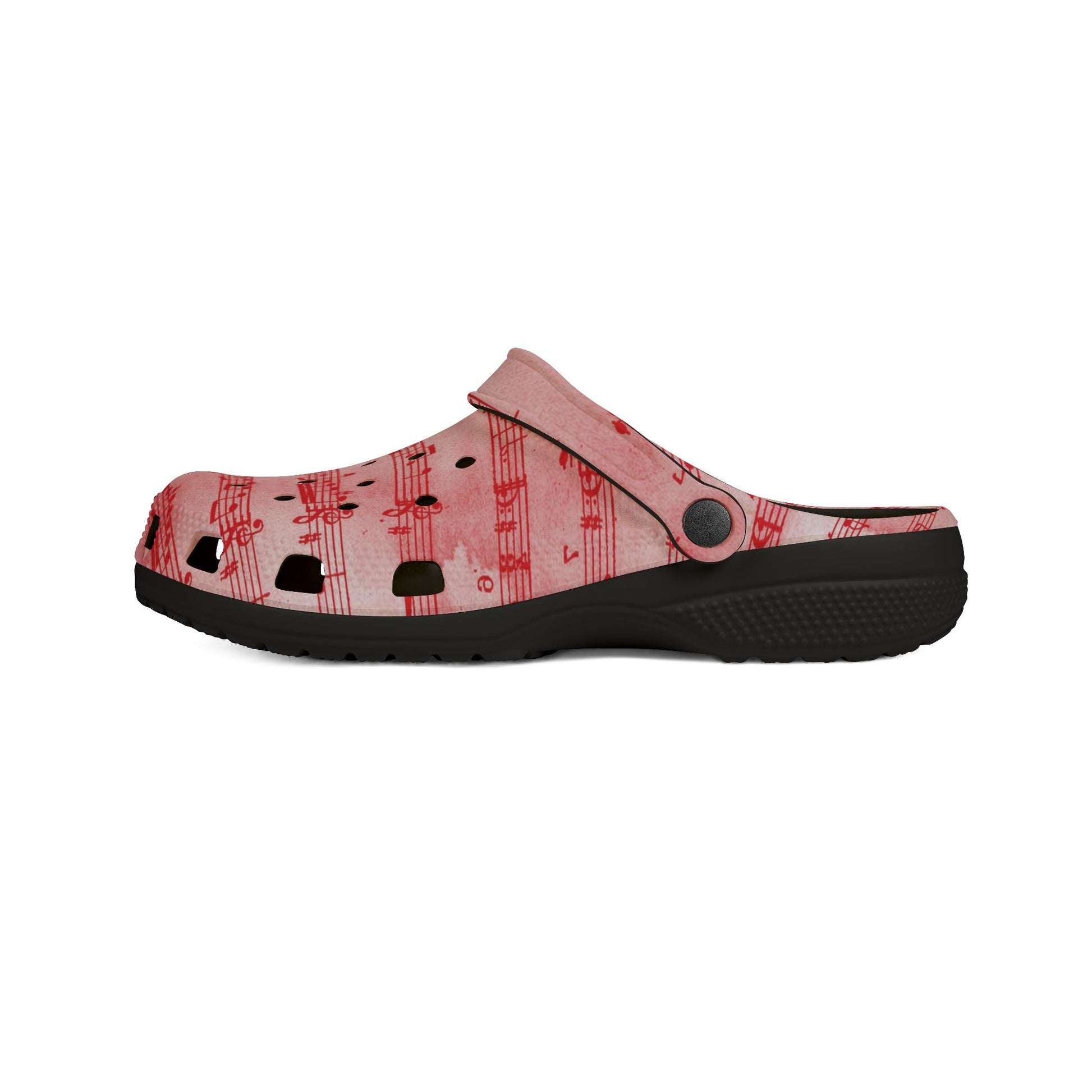 Drip Spill Type Beat Sheet Music Red EVA Foam Rubber Shoes (AOP), Artsulli - Art is Long, Life is Short, Shoes, , , , , , , 