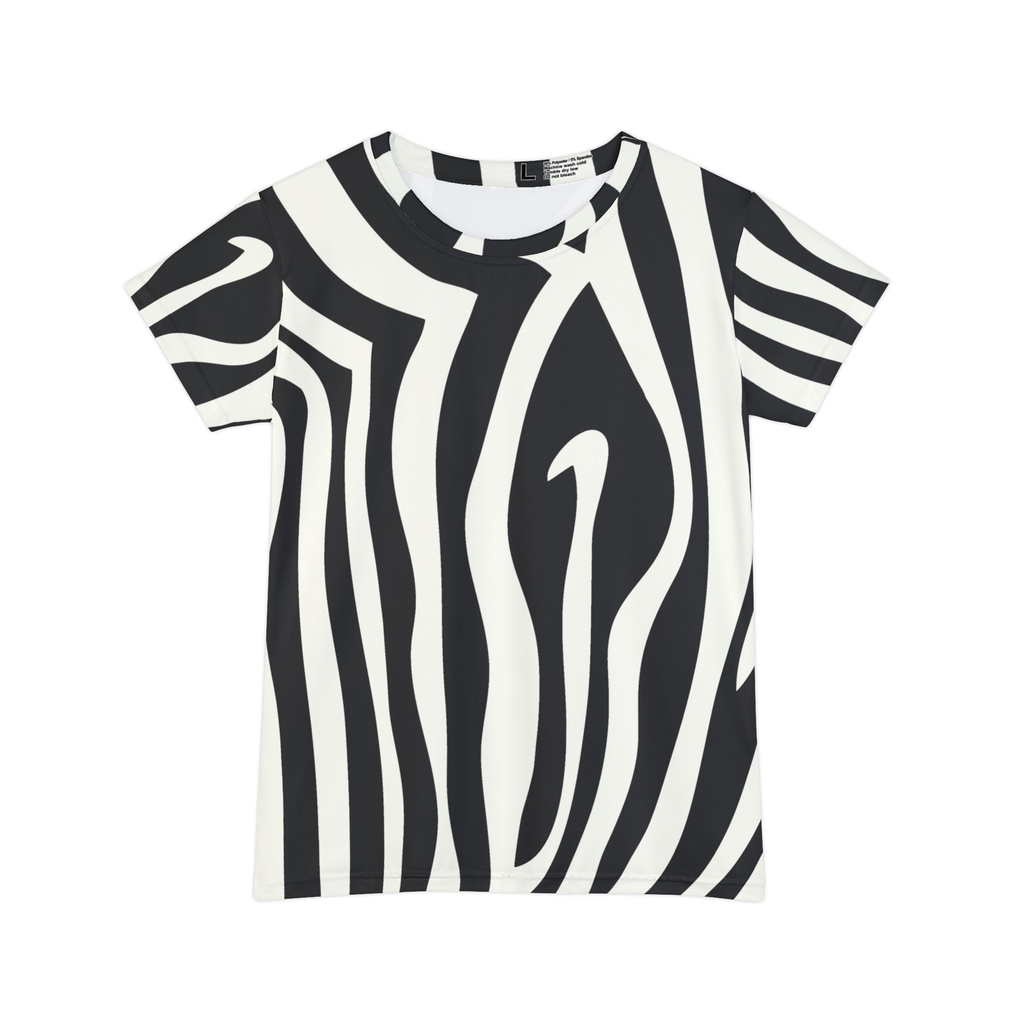 Melting Zebra Stripes Black and White Women's Short Sleeve Shirt (AOP), Artsulli - Art is Long, Life is Short, All Over Prints, Size, XS, , , , , 70706858849388