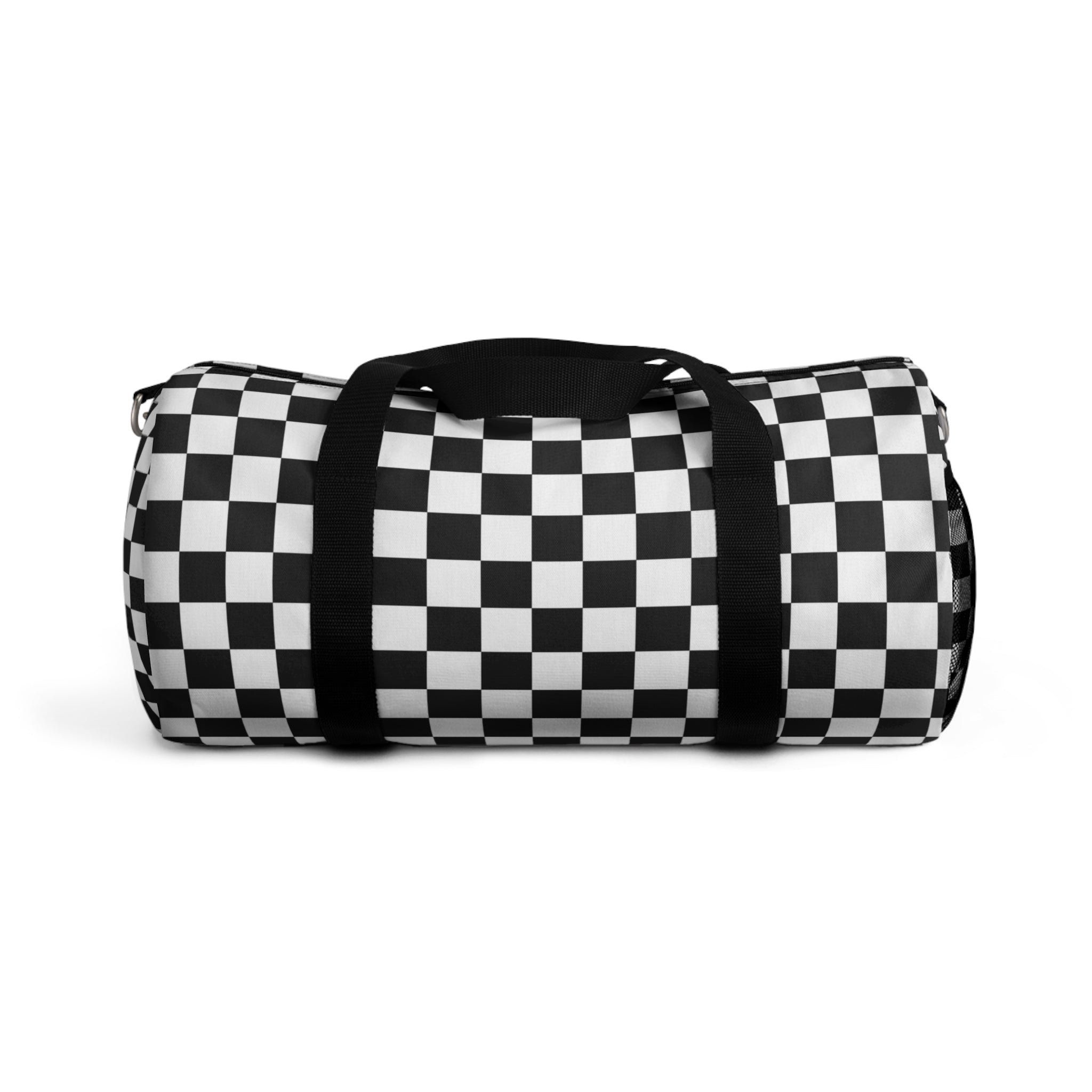 Checkerboard White and Black Duffel Bag, Artsulli - Art is Long, Life is Short, Bags, Size, Small, , , , , 30557210228743545282