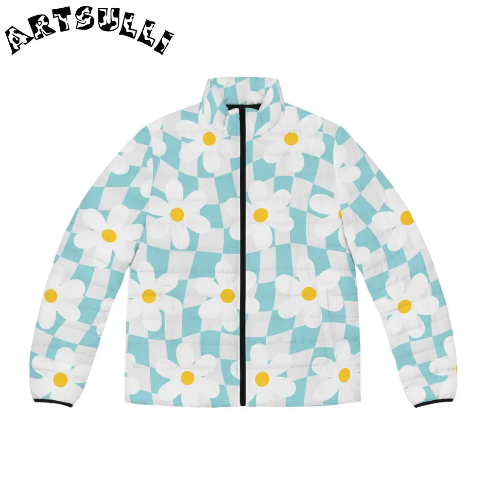 JAKKOUTTHEBXX Trippy Check Garden Men’s Puffer Jacket (AOP)