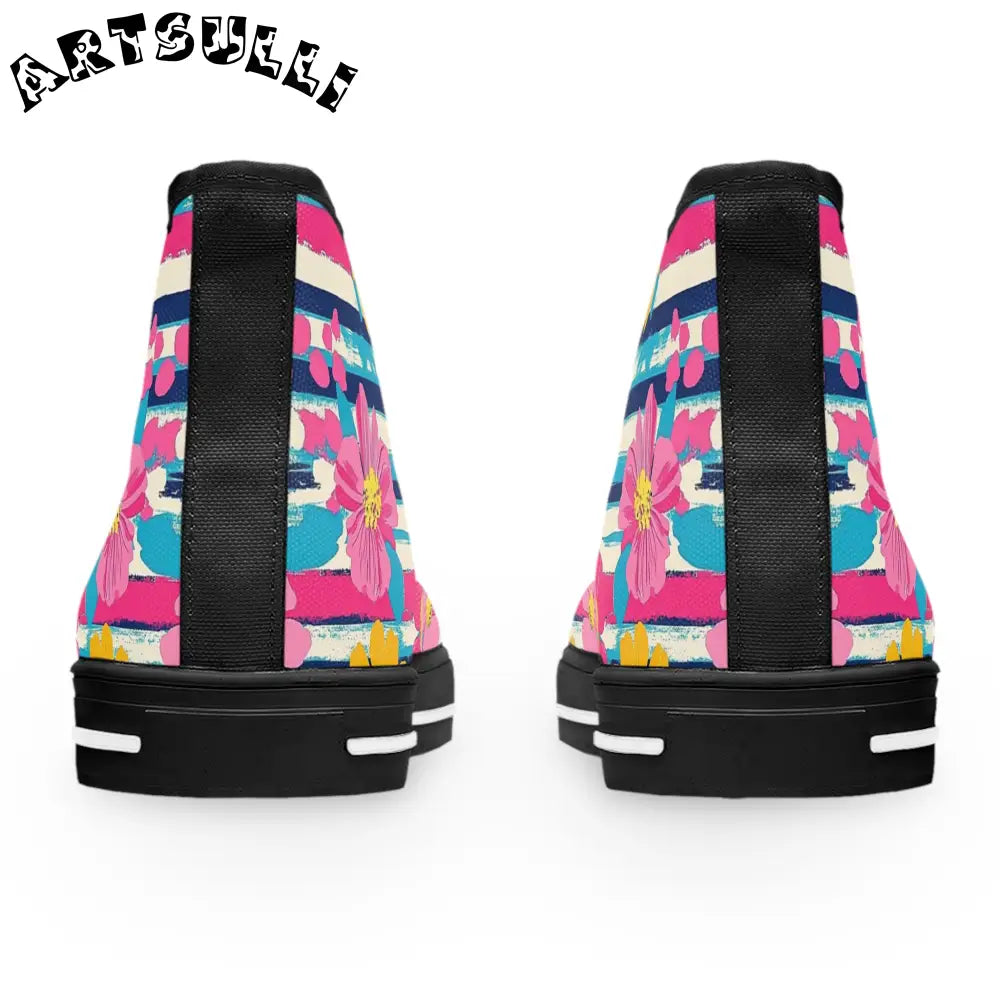 JAKKOUTTHEBXX Dayglo Floral Stripes Multi-Color Women’s High Top