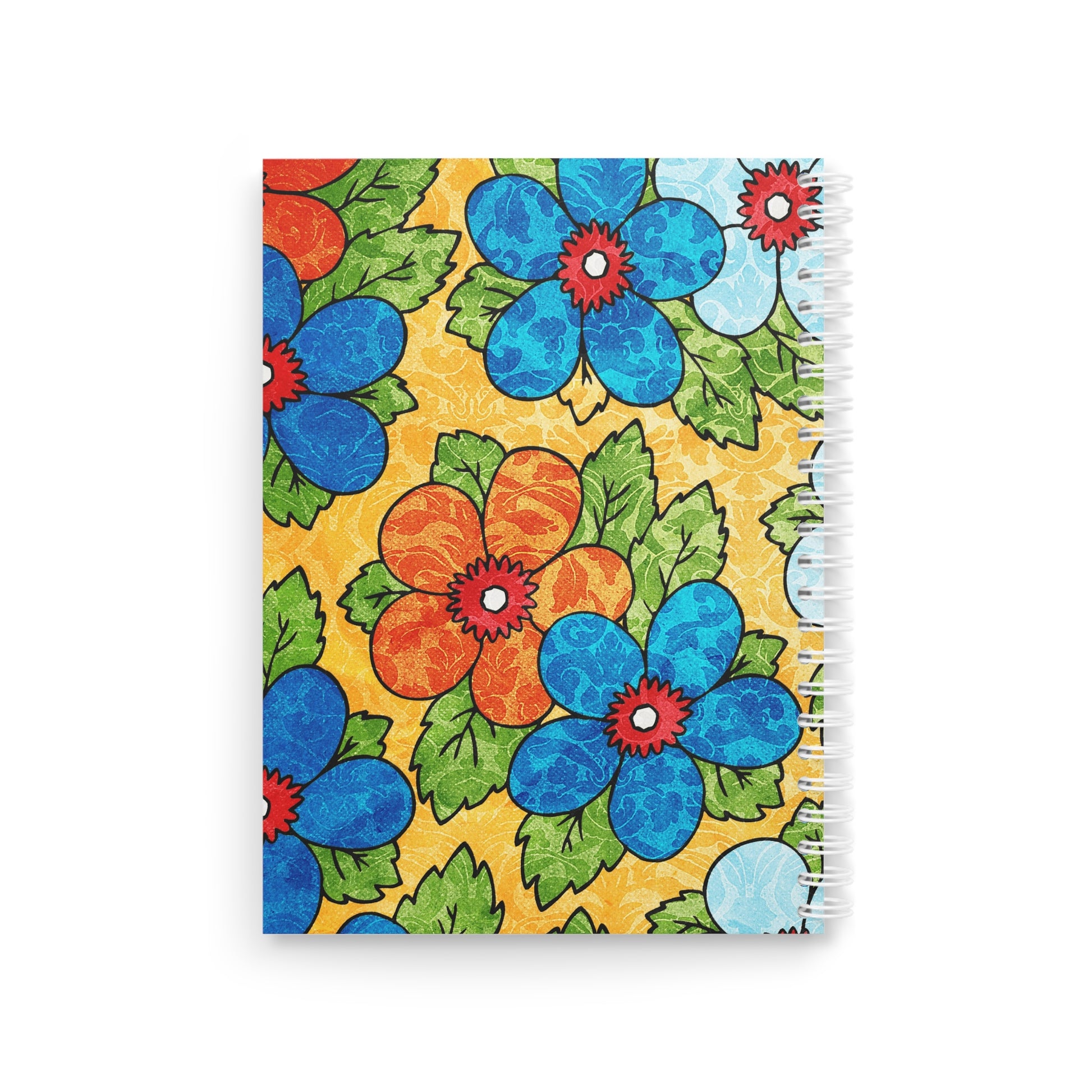 Groovy Yellow Floral Kl Spiral Notebook, Artsulli - Art is Long, Life is Short, Paper products, , , , , , , 