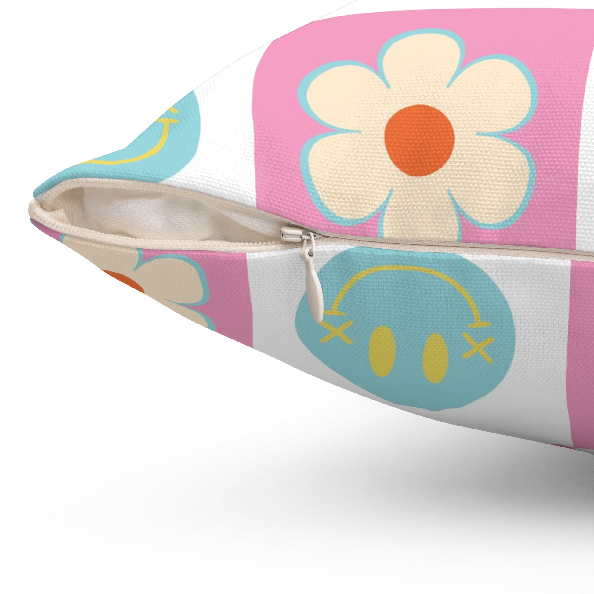 Madotsukis Grin Bloom Spun Polyester Square Pillow, Artsulli - Art is Long, Life is Short, Home Decor, , , , , , , 