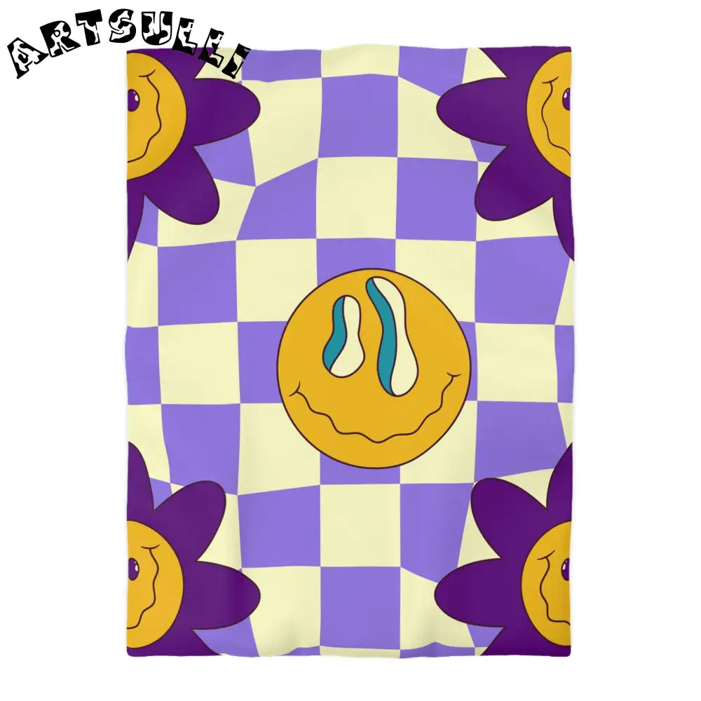 JAKKOUTTHEBXX Trippy Flower Power Motifs Microfiber Duvet Cover