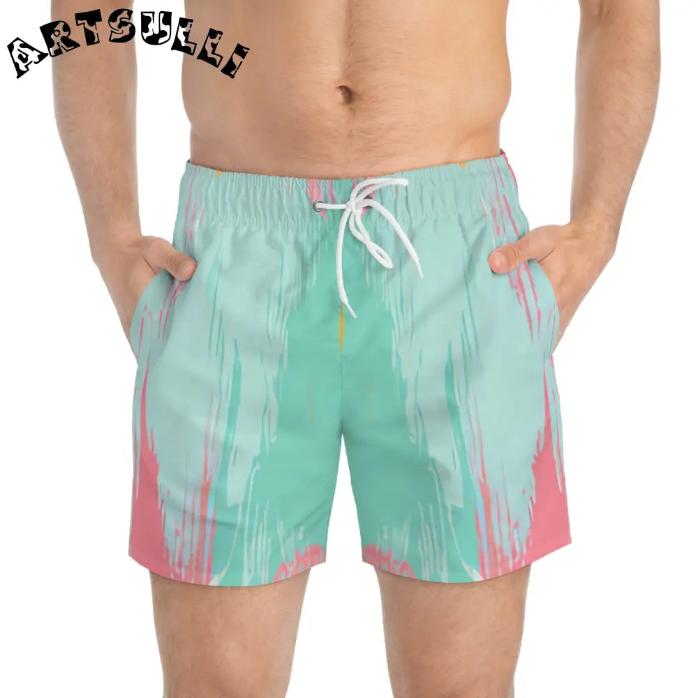 JAKKOUTTHEBXX Preppy Pixel Bloom Swim Trunks (AOP) JAKKOUTTHEBXX