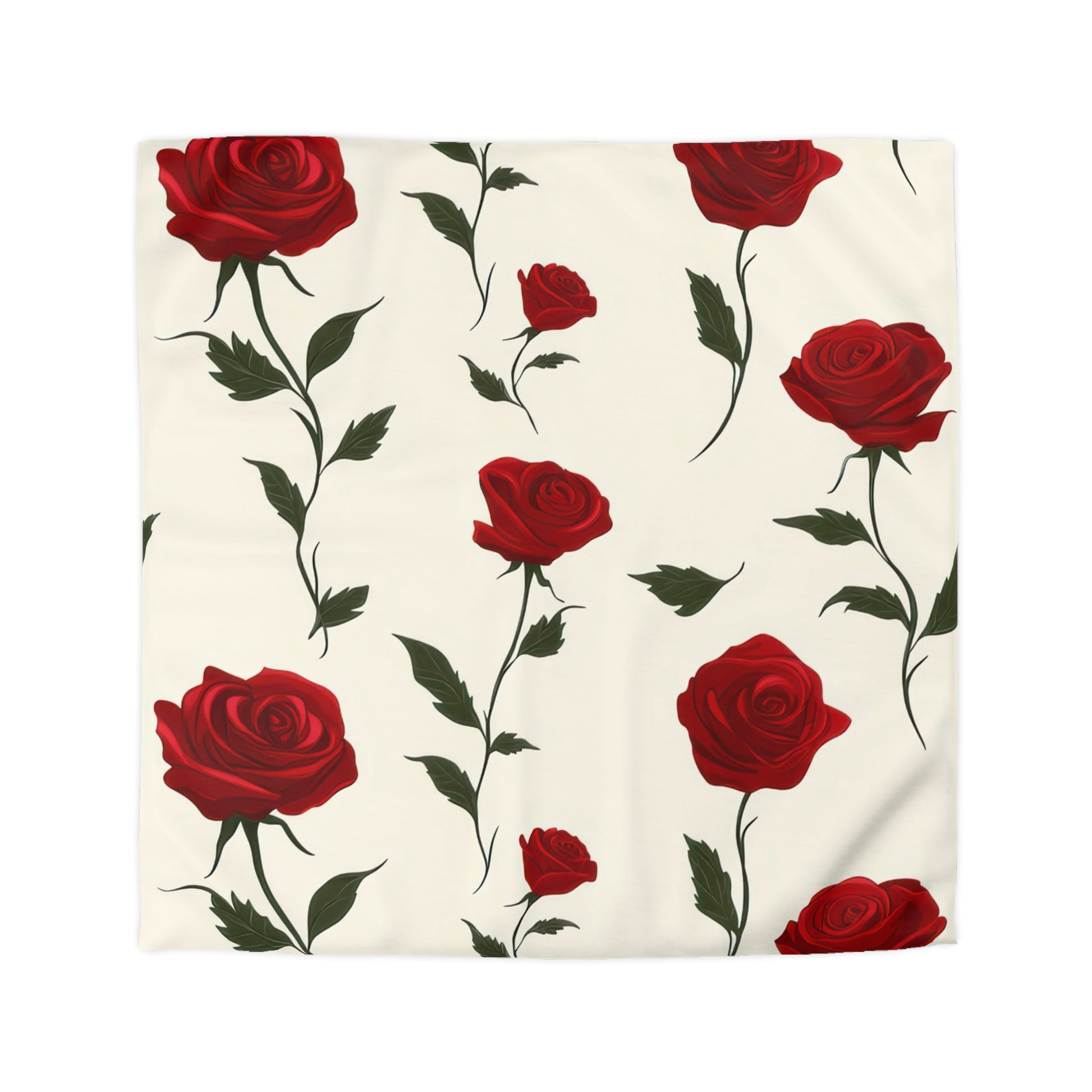 Red Roses Microfiber Duvet Cover, Artsulli - Art is Long, Life is Short, Home Decor, Size, Queen, Color, White, , , 10477176164466