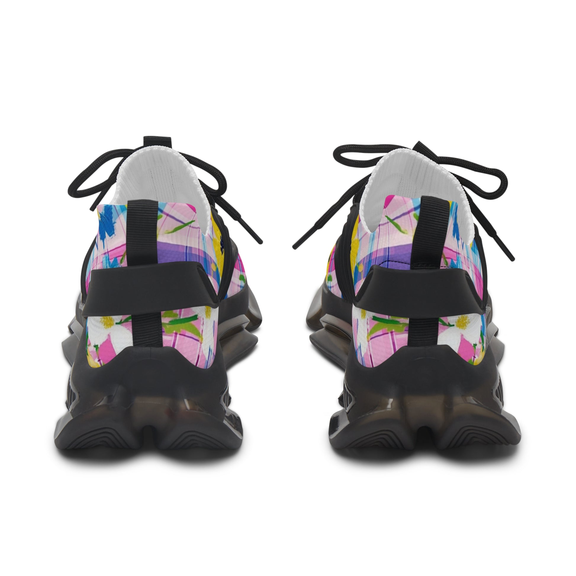 Plaid Garden Pink and Purple Women's Mesh Sneakers, Artsulli - Art is Long, Life is Short, Shoes, , , , , , , 