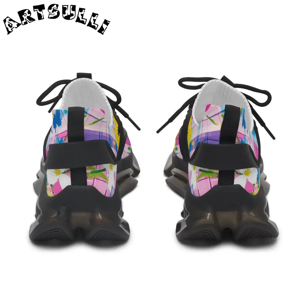 JAKKOUTTHEBXX Plaid Garden Pink and Purple Women’s Mesh Sneakers