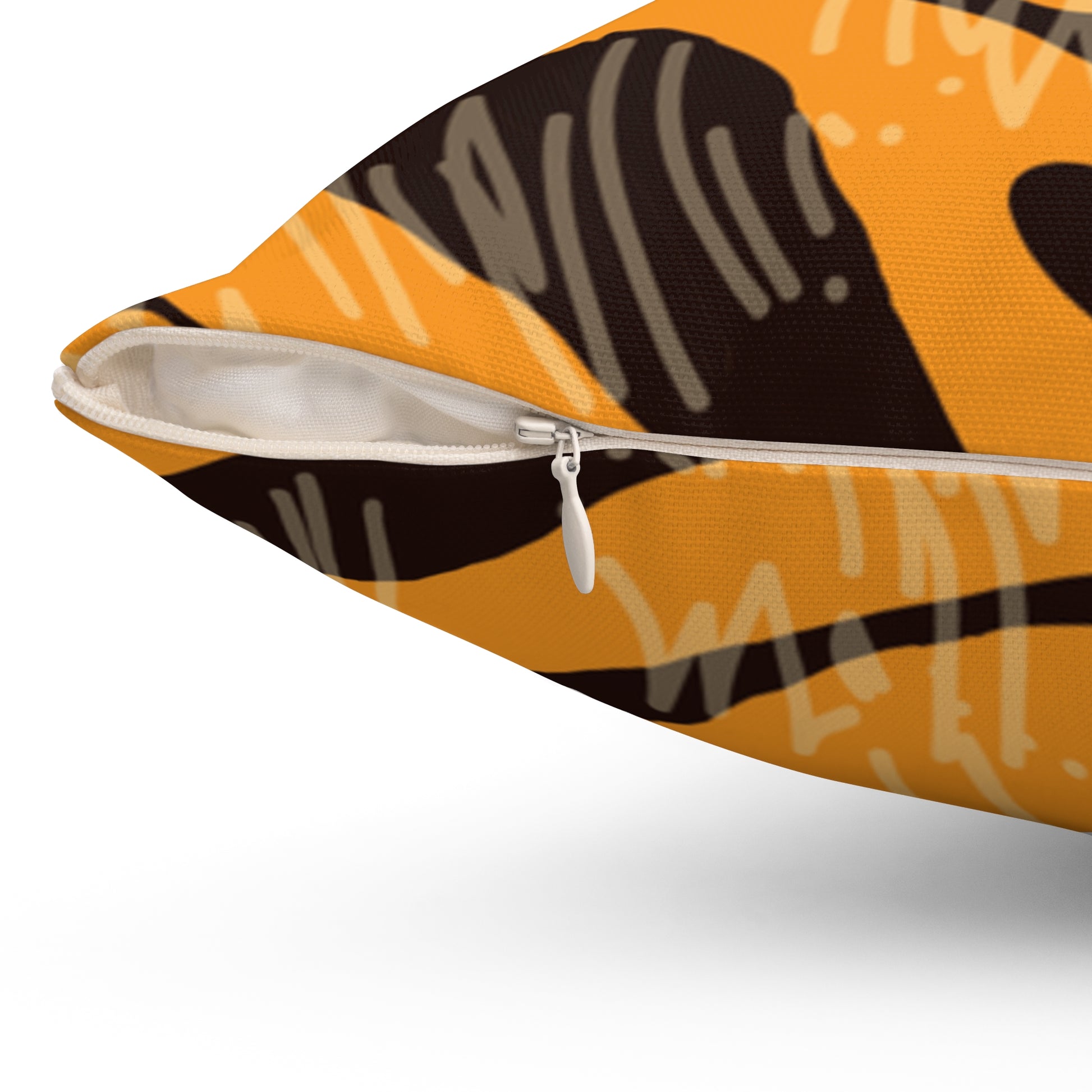 Tiger Scratches Orange & Black Spun Polyester Square Pillow, Artsulli - Art is Long, Life is Short, Home Decor, , , , , , , 