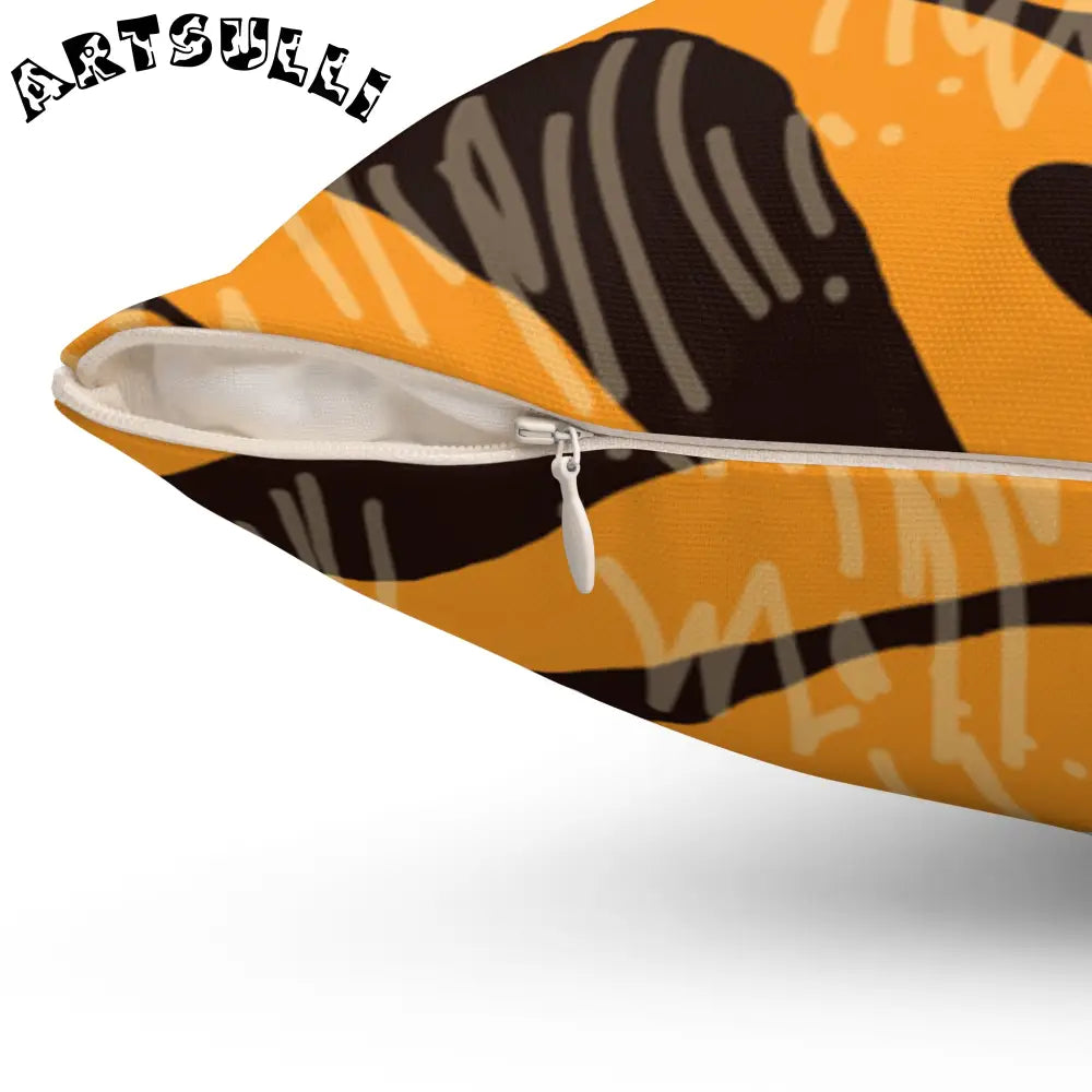 JAKKOUTTHEBXX Tiger Scratches Orange & Black Spun Polyester Square