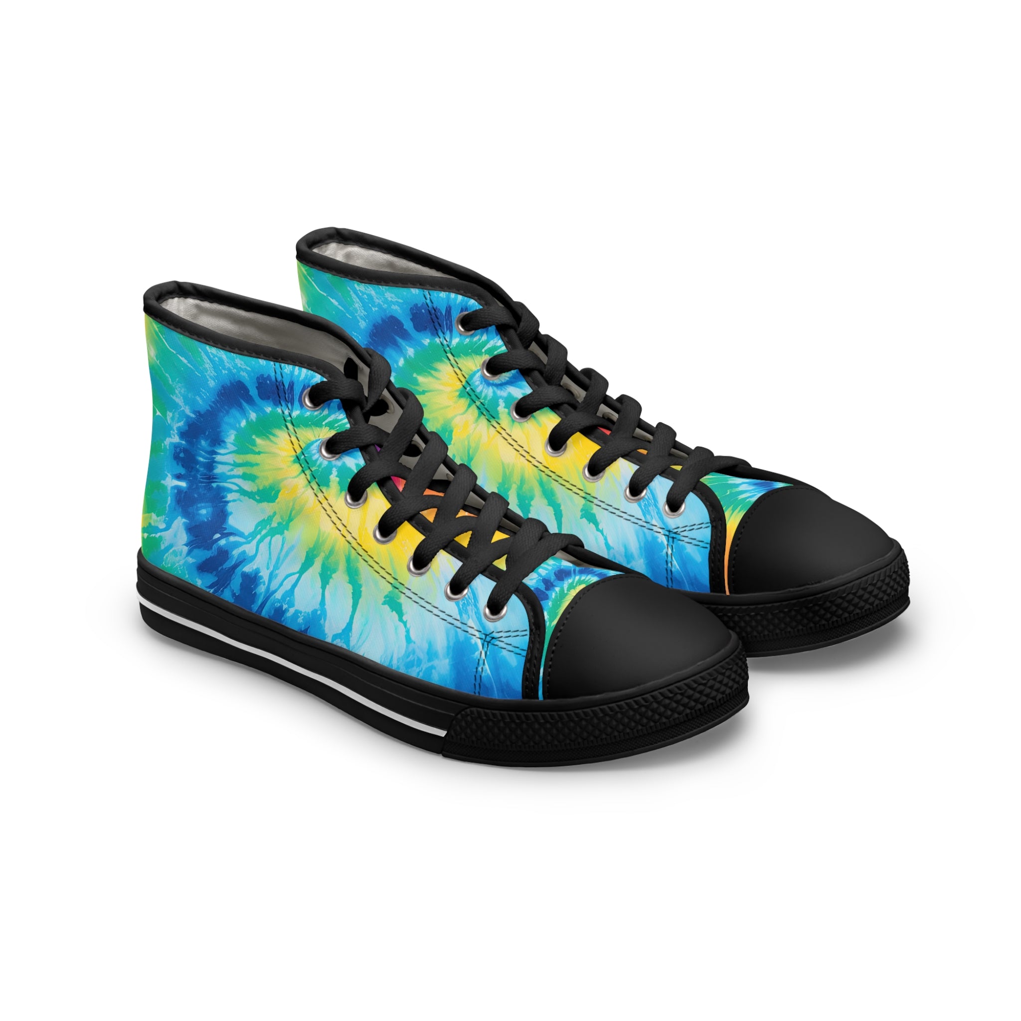Tie Dye II Women's High Top Sneakers, Artsulli - Art is Long, Life is Short, Shoes, Size, US 5.5, Color, Black sole, , , 18969164918845988496