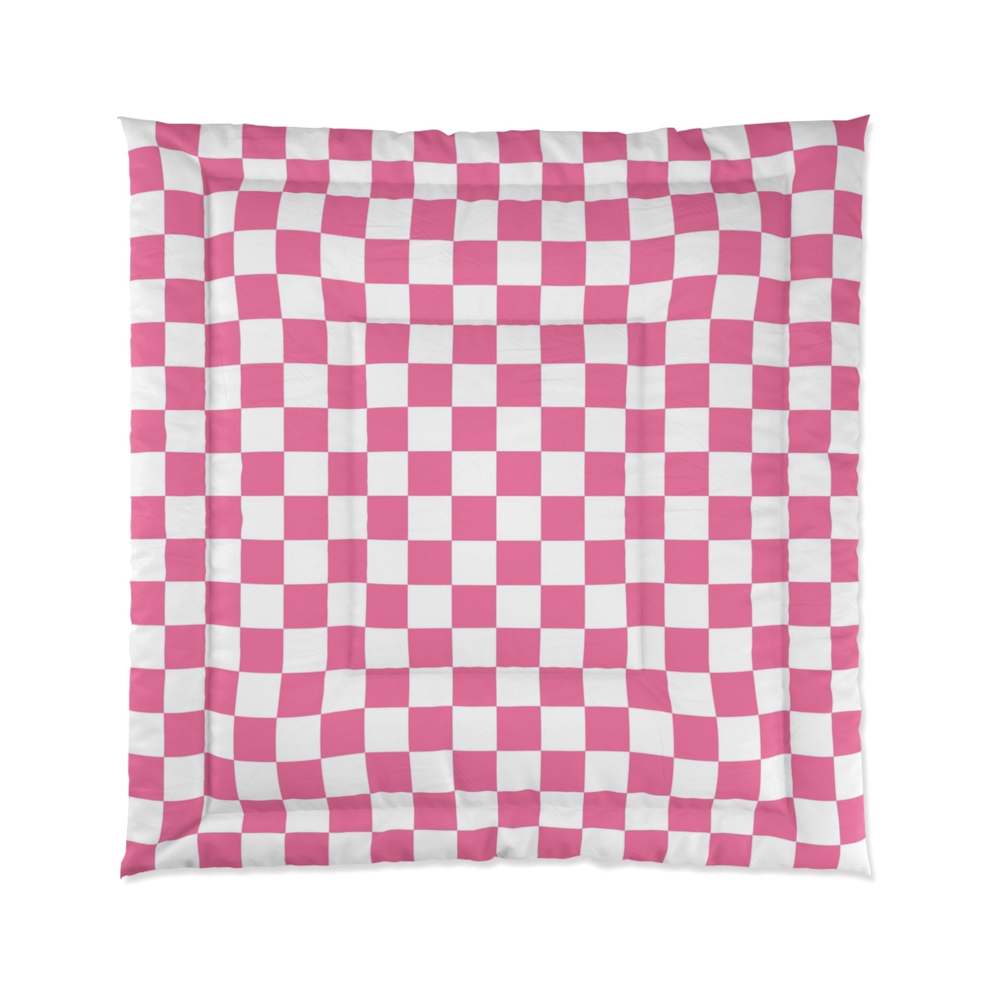 Yuyushiki Pink Check Comforter, Artsulli - Art is Long, Life is Short, Home Decor, Size, 88" × 88", , , , , 61455861718247684227