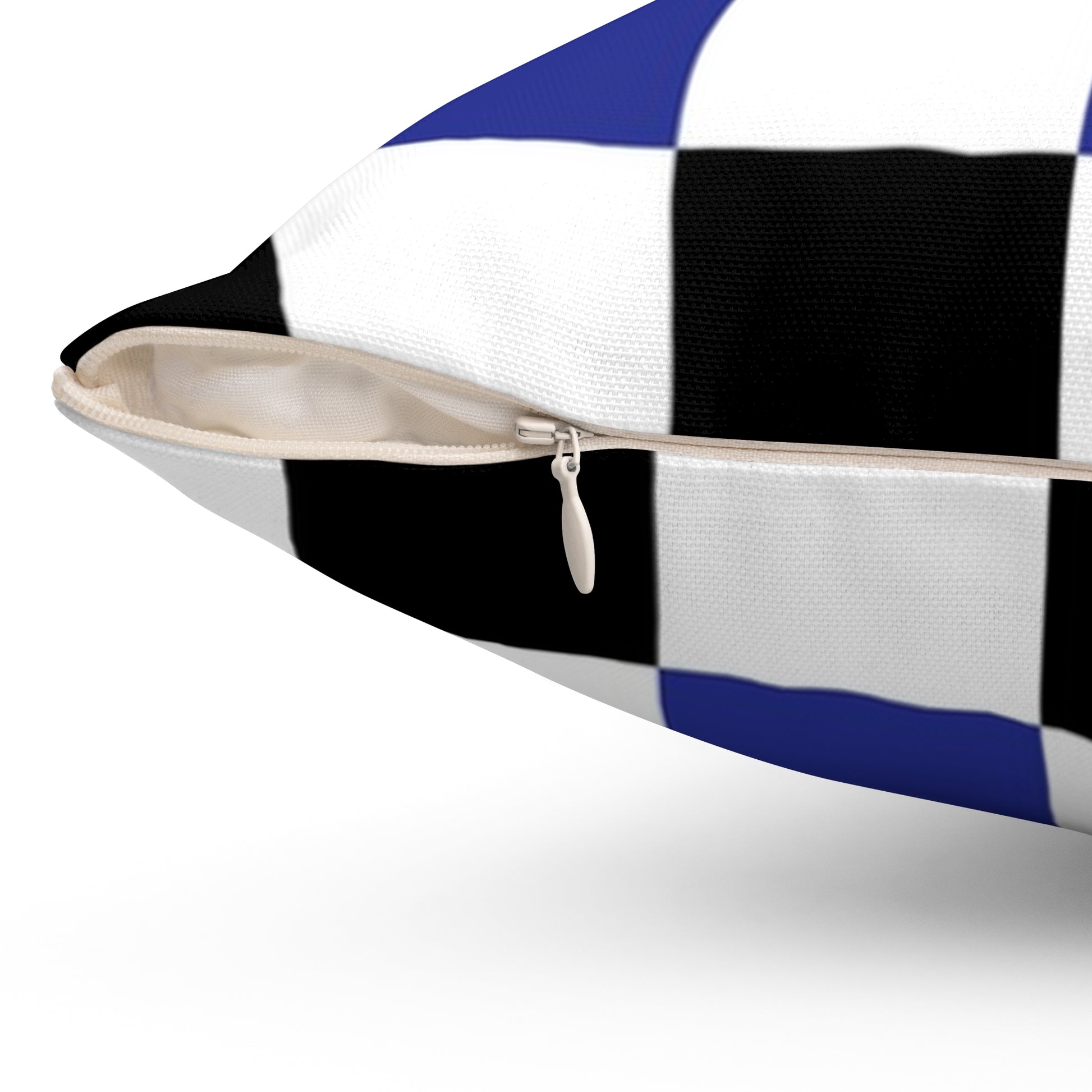 Checkerboard Blue White and Black Spun Polyester Square Pillow, Artsulli - Art is Long, Life is Short, Home Decor, , , , , , , 