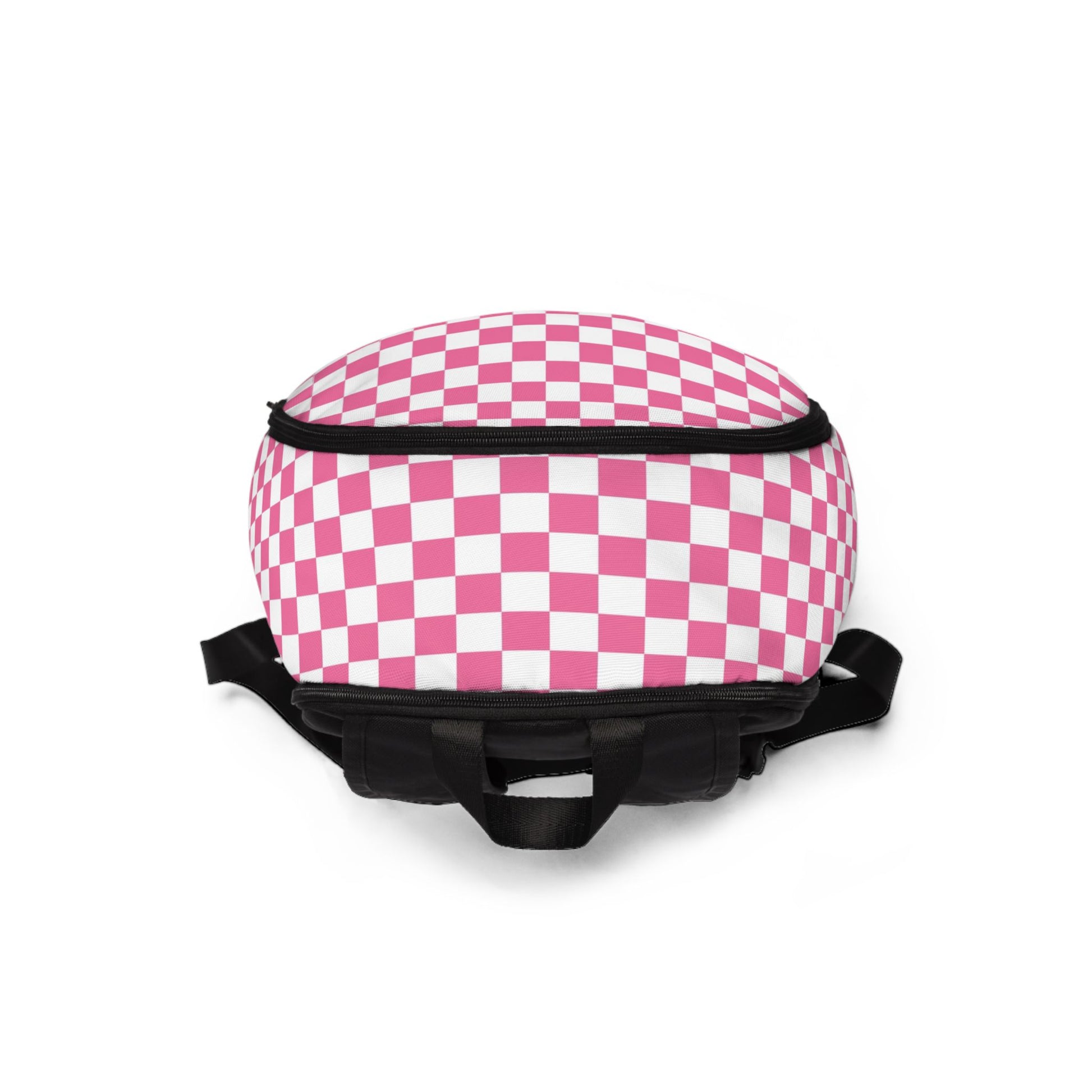 Yuyushiki Pink Check Unisex Fabric Backpack, Artsulli - Art is Long, Life is Short, Bags, , , , , , , 