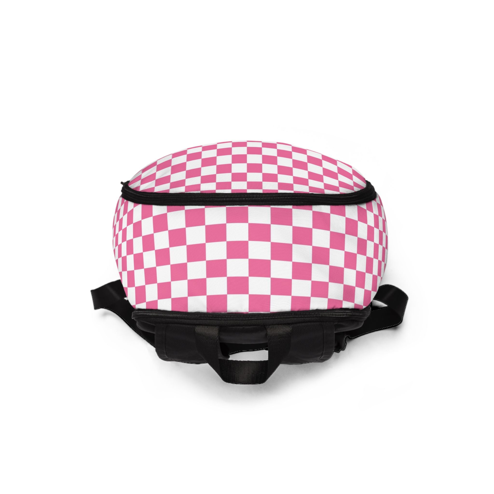 Yuyushiki Pink Check Unisex Fabric Backpack, Artsulli - Art is Long, Life is Short, Bags, , , , , , , 