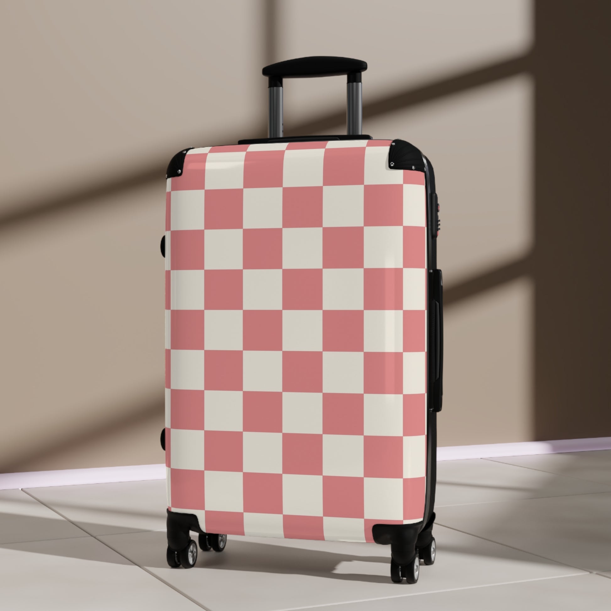 Retro Checkered Grassland Sprites Suitcase, Artsulli - Art is Long, Life is Short, Bags, , , , , , , 