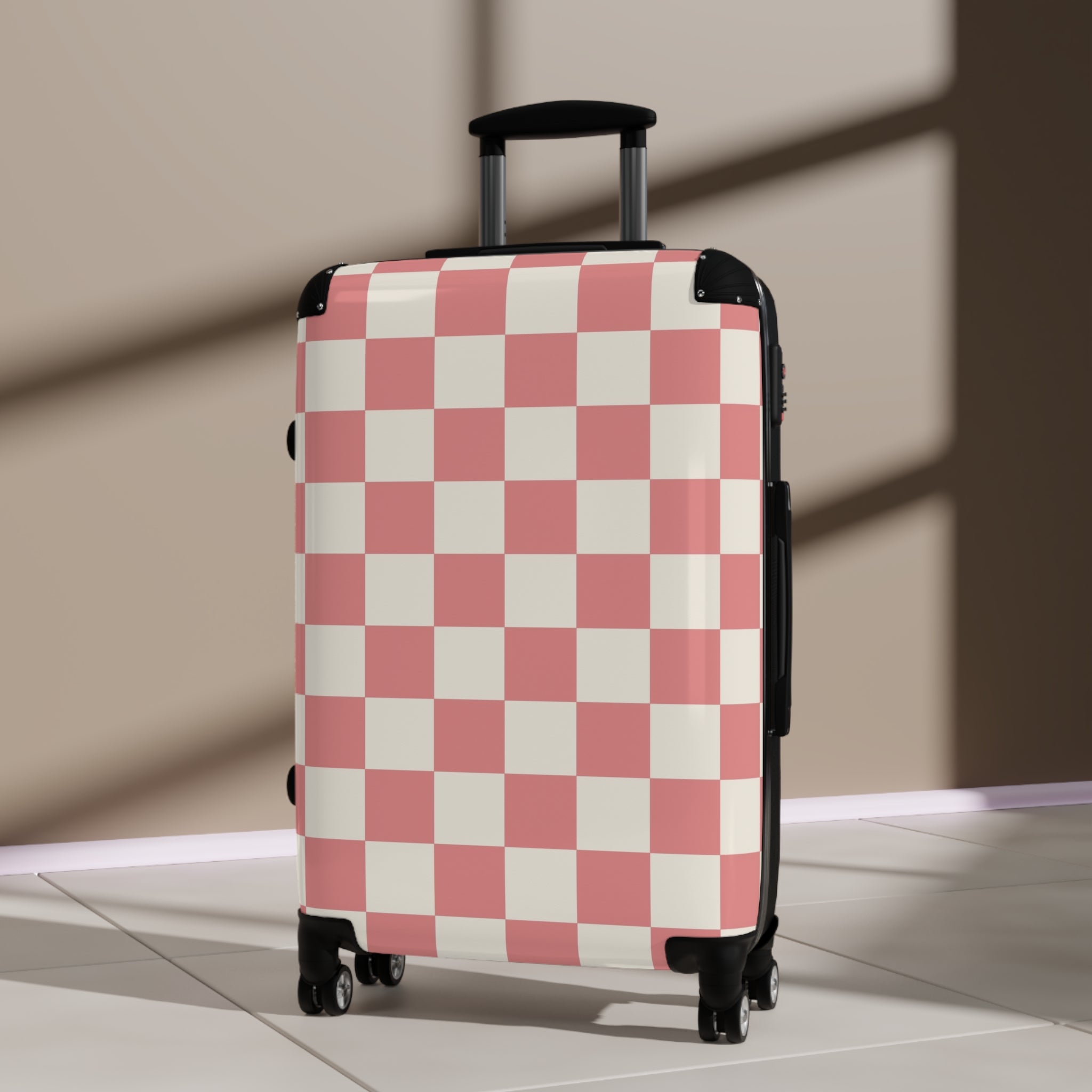 Retro Checkered Grassland Sprites Suitcase, Artsulli - Art is Long, Life is Short, Bags, , , , , , , 