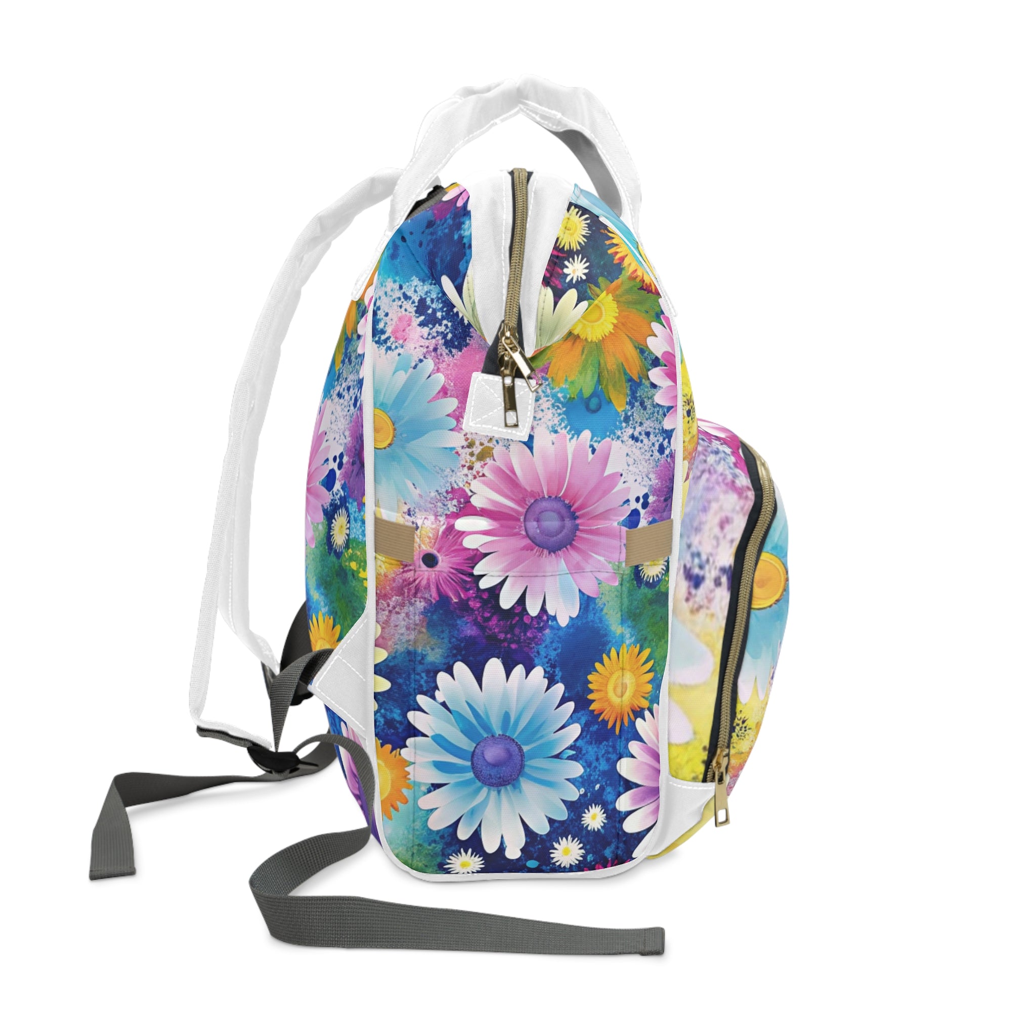 Magical Flower Explosion Multi-Color Multifunctional Diaper Backpack, Artsulli - Art is Long, Life is Short, Bags, , , , , , , 