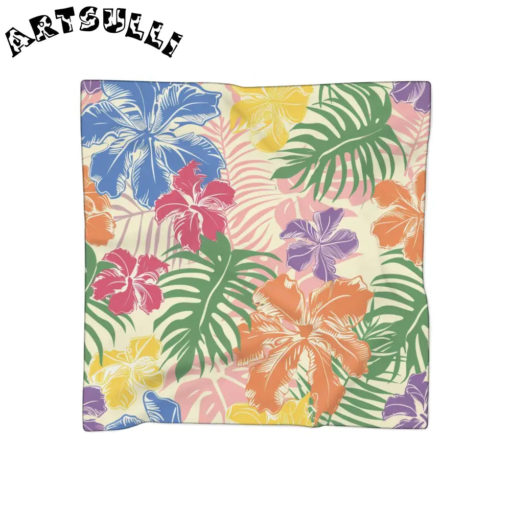 JAKKOUTTHEBXX Quality Illustration Tropical Floral Scarf Quality Illustration Tropical Floral Scarf