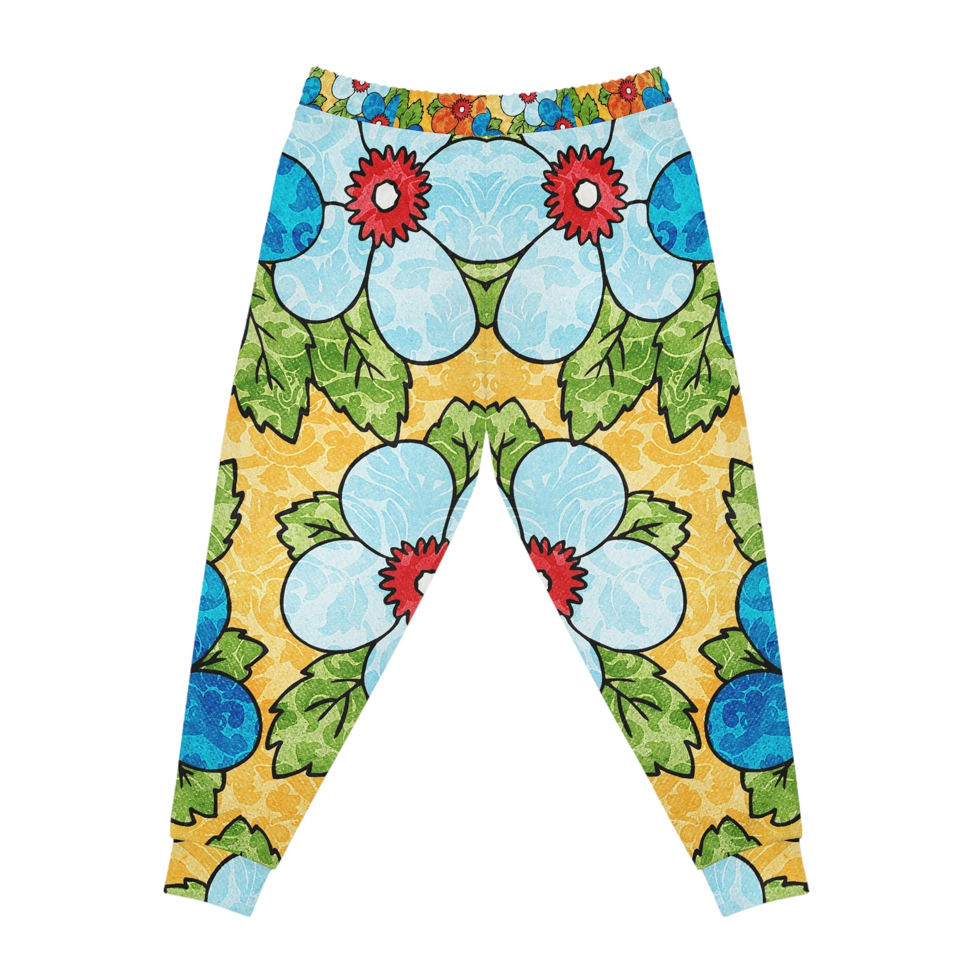 Groovy Yellow Floral Kl II Athletic Joggers (AOP), Artsulli - Art is Long, Life is Short, All Over Prints, , , , , , , 