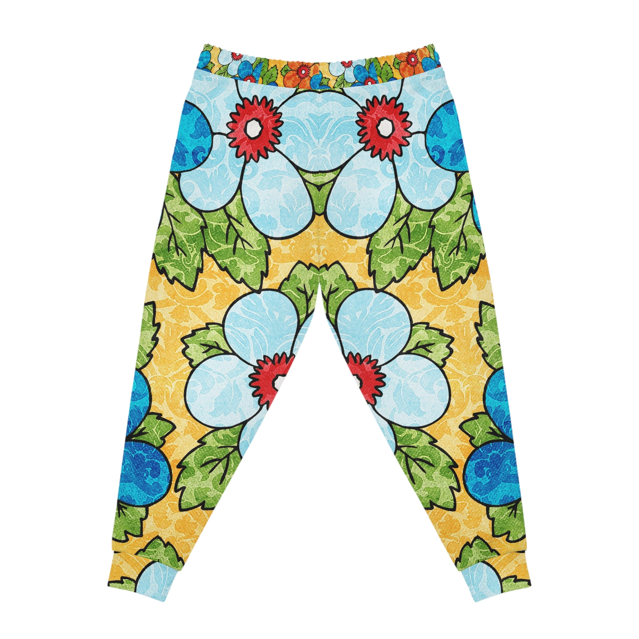 Groovy Yellow Floral Kl II Athletic Joggers (AOP), Artsulli - Art is Long, Life is Short, All Over Prints, , , , , , , 