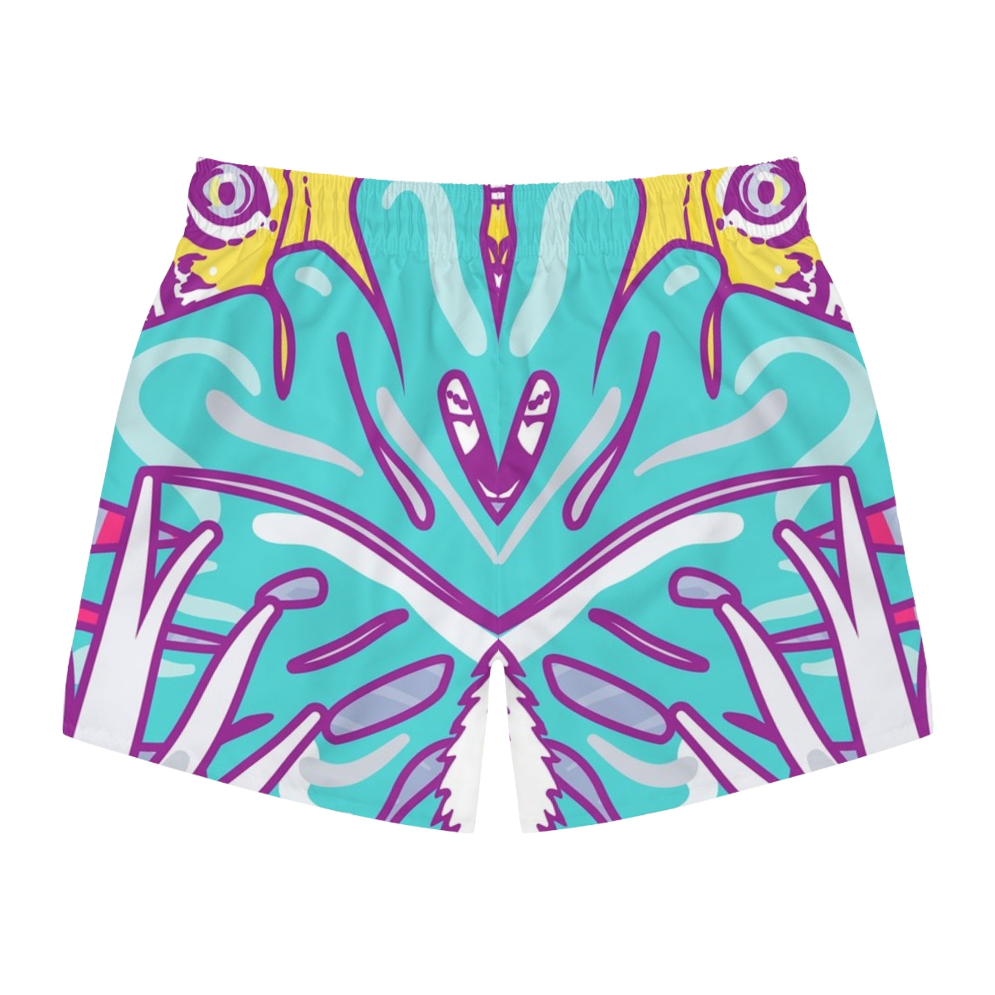 Tropical Jungle Tigers Torquise and Purple Swim Trunks (AOP), Artsulli - Art is Long, Life is Short, All Over Prints, , , , , , , 