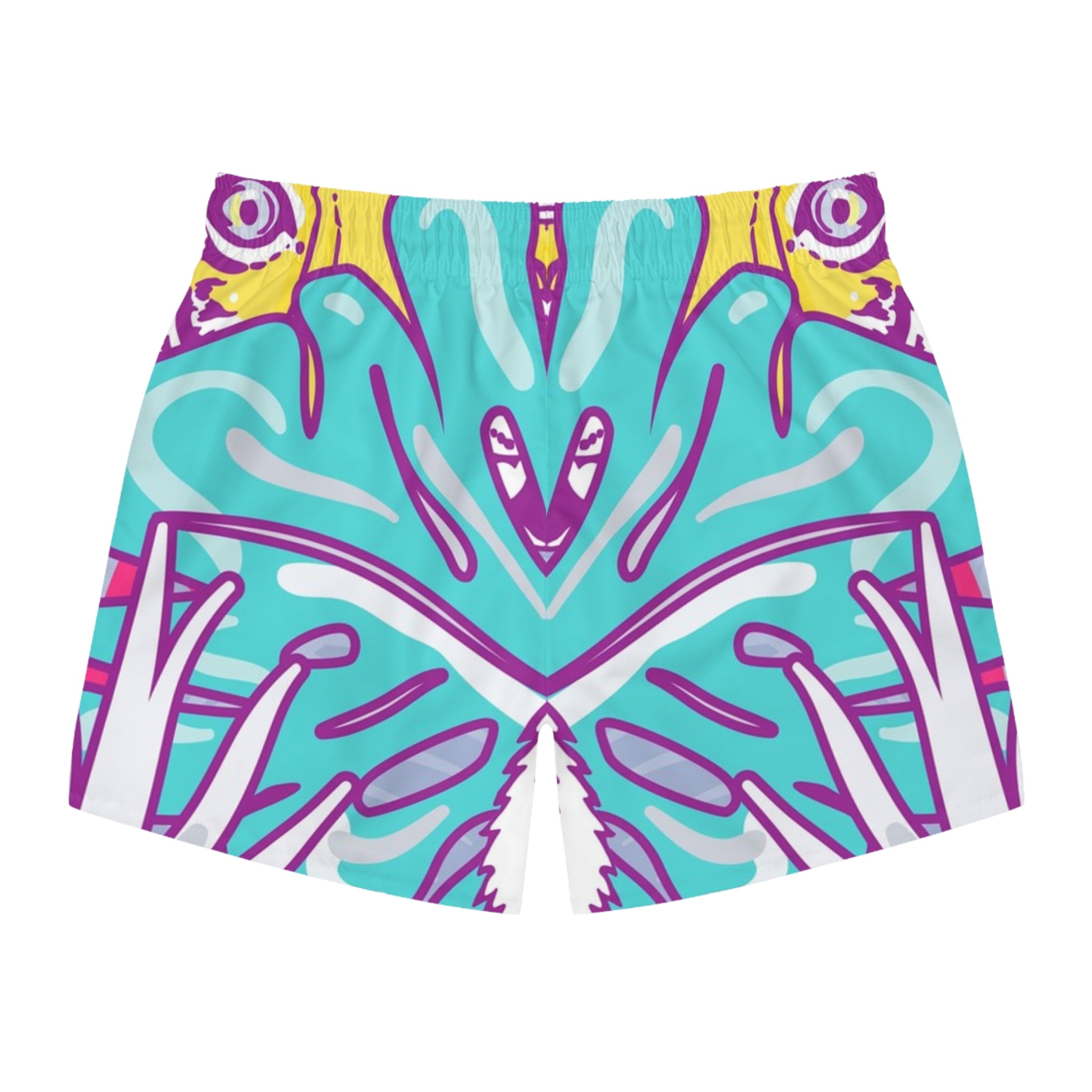 Tropical Jungle Tigers Torquise and Purple Swim Trunks (AOP), Artsulli - Art is Long, Life is Short, All Over Prints, , , , , , , 