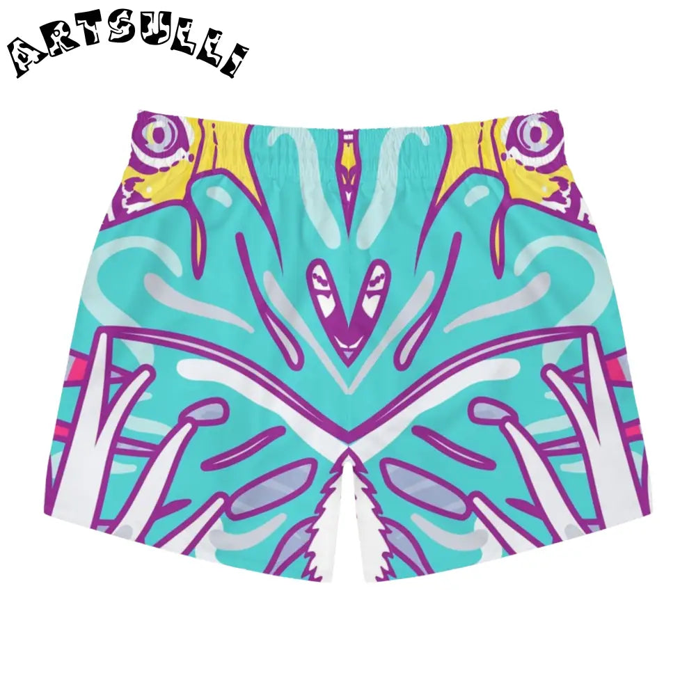 JAKKOUTTHEBXX Tropical Jungle Tigers Torquise and Purple Swim Trunks