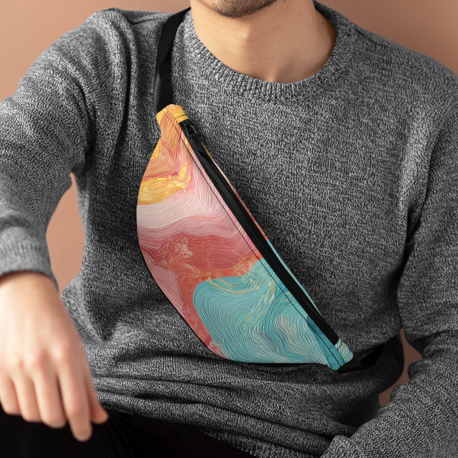 Liquid Marble Spill Fanny Pack, Artsulli - Art is Long, Life is Short, Bags, , , , , , , 
