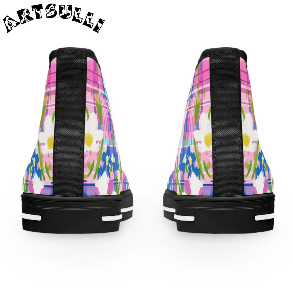 JAKKOUTTHEBXX Plaid Garden III Pink and Purple Women’s High Top