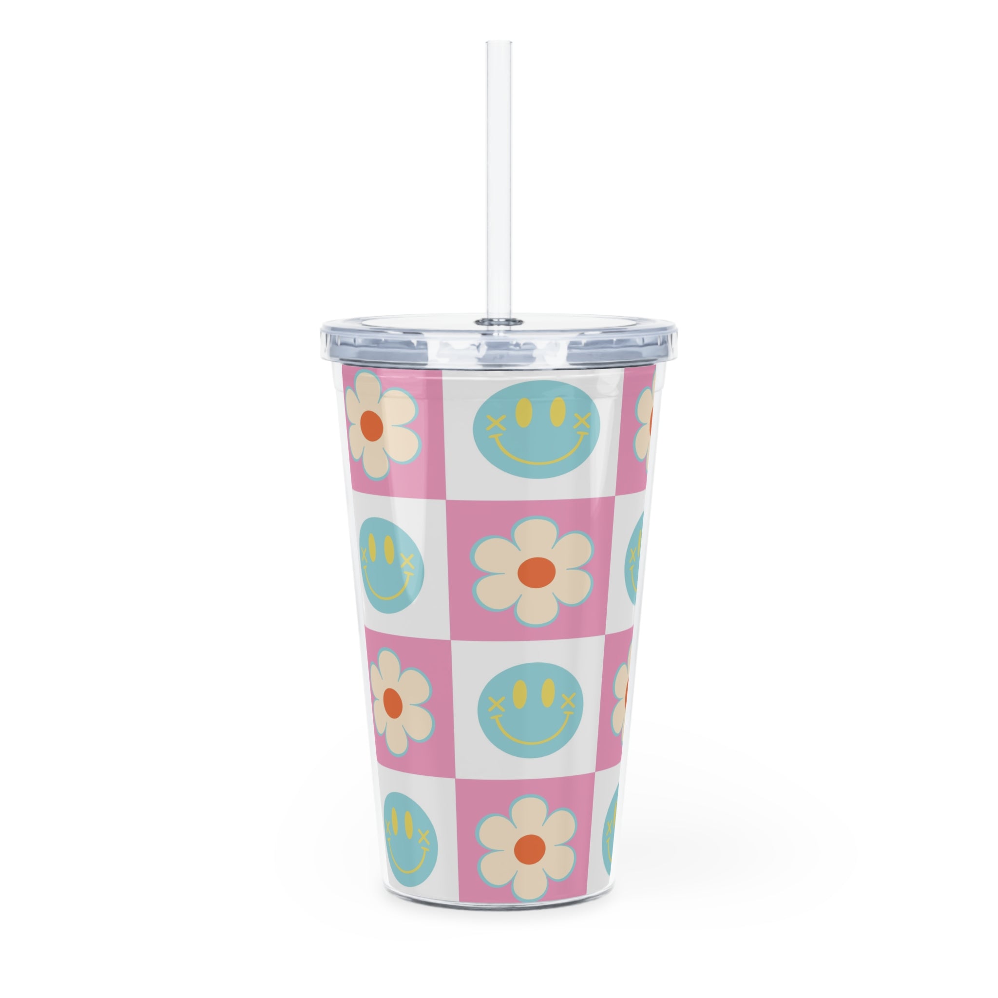 Madotsukis Grin Bloom Plastic Tumbler with Straw, Artsulli - Art is Long, Life is Short, Mug, , , , , , , 