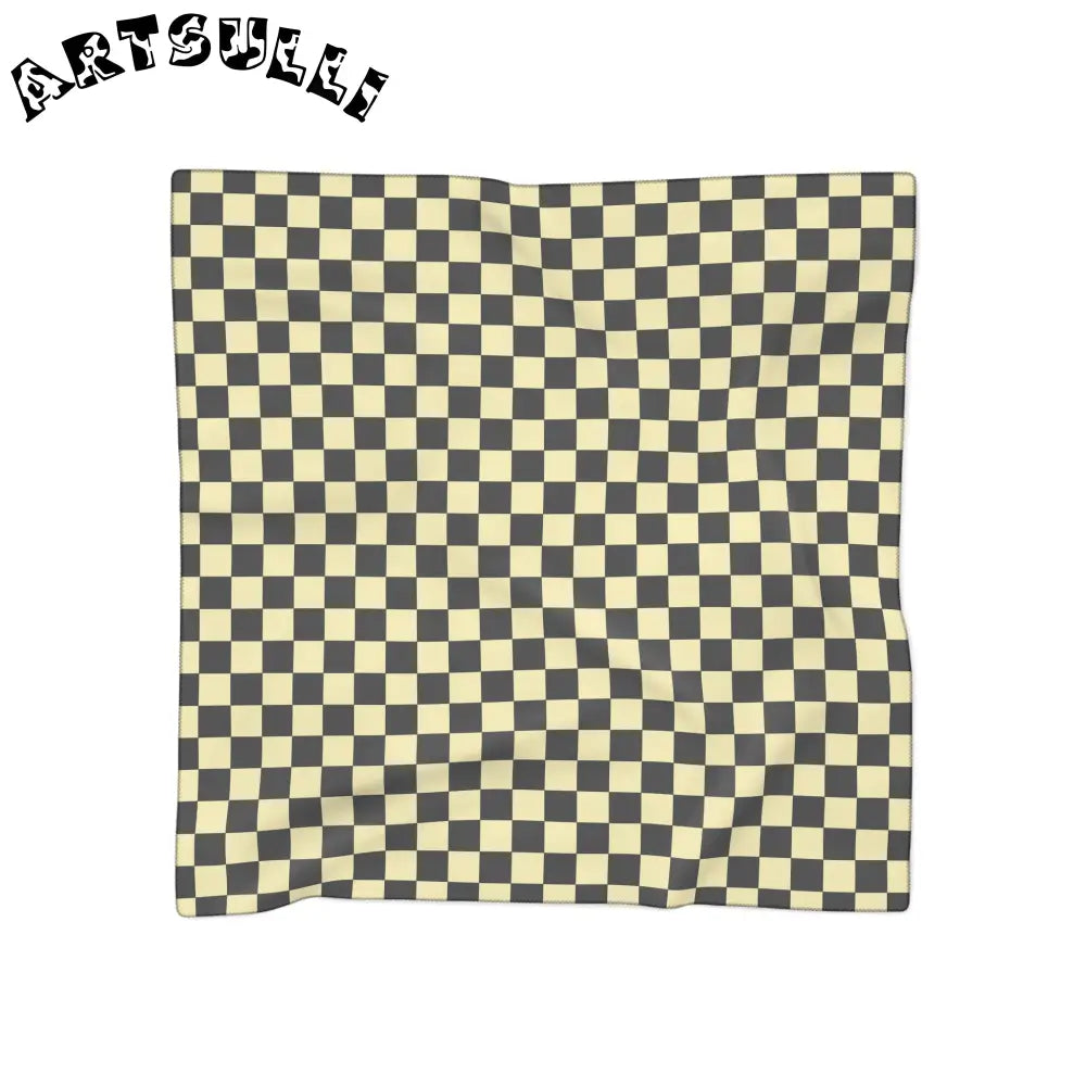 JAKKOUTTHEBXX Checkerboard Black and Yellow Poly Scarf JAKKOUTTHEBXX