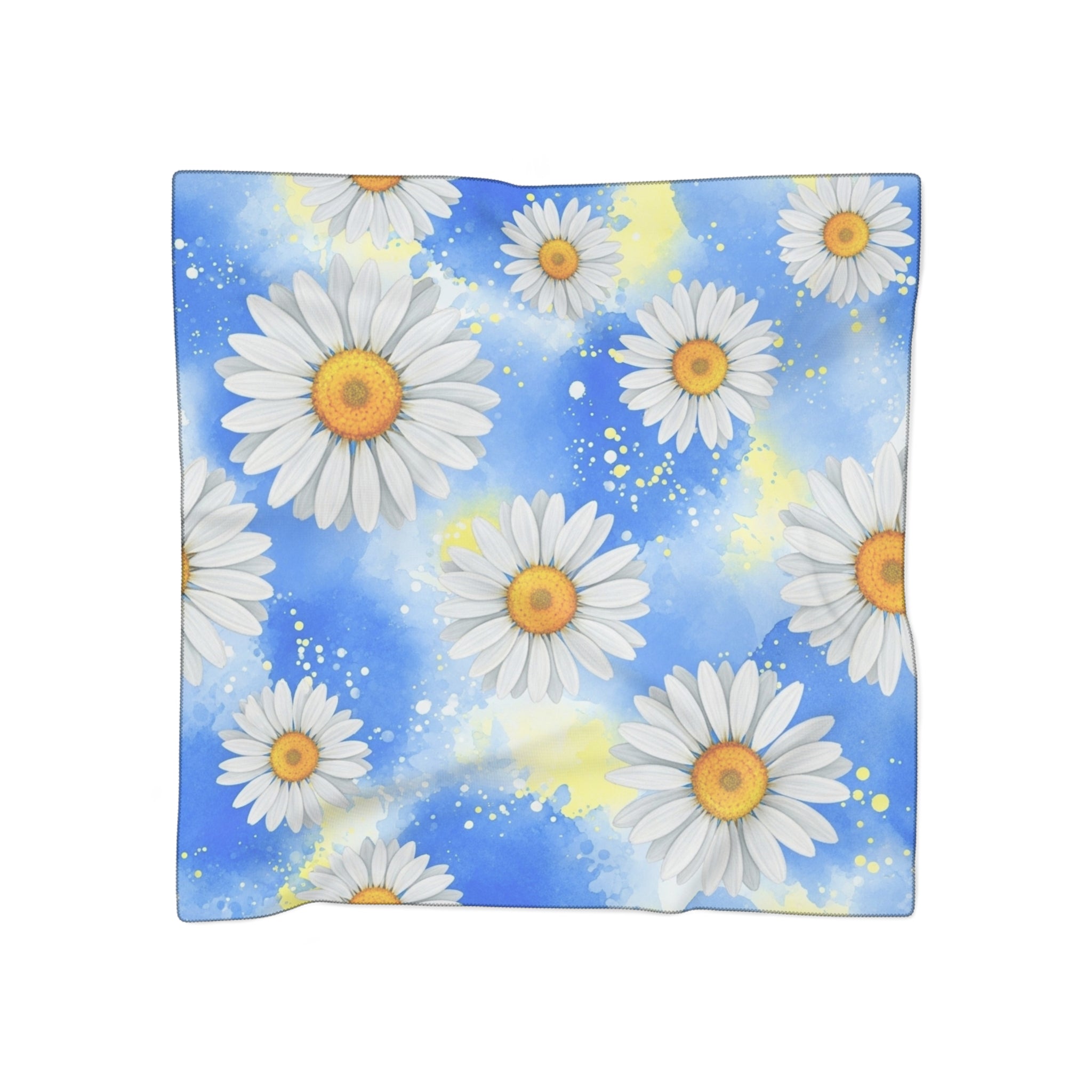 Daisies Poly Scarf, Artsulli - Art is Long, Life is Short, Accessories, Color, Poly chiffon, Size, 25" × 25", , , 71289908395771023489