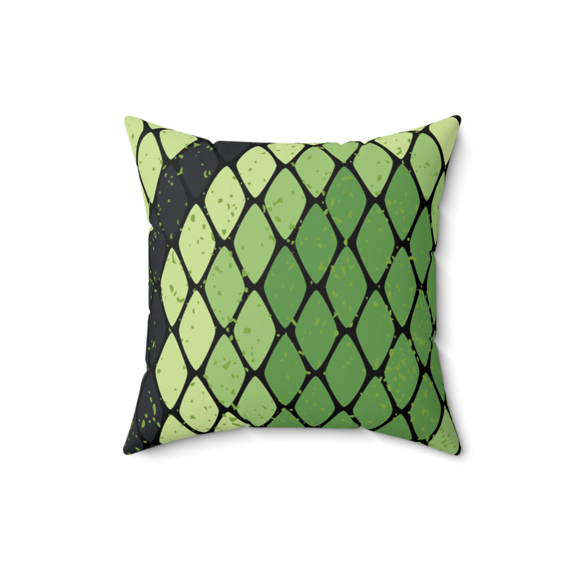 Snake Skin Green and Black Spun Polyester Square Pillow, Artsulli - Art is Long, Life is Short, Home Decor, , , , , , , 